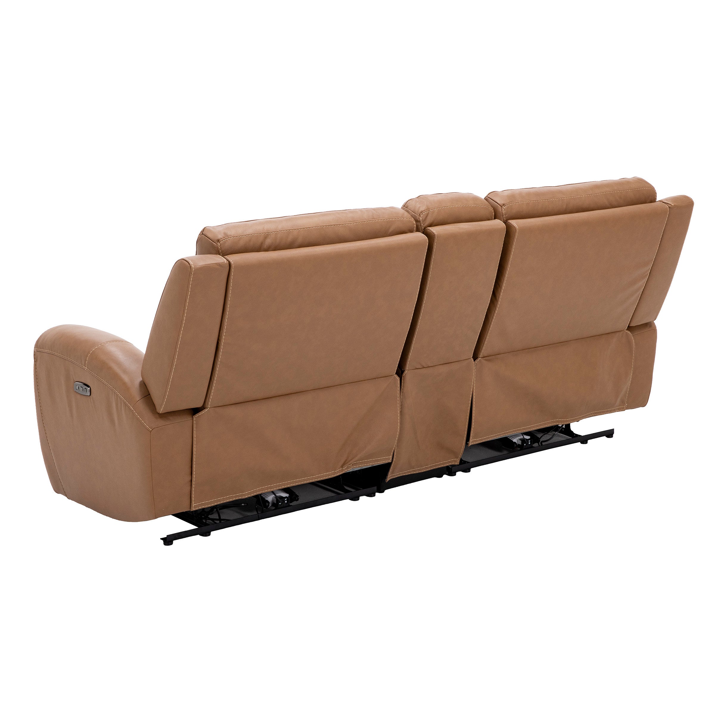 Silverado 3-Pc. Leather Power Headrest Reclining Console Loveseat