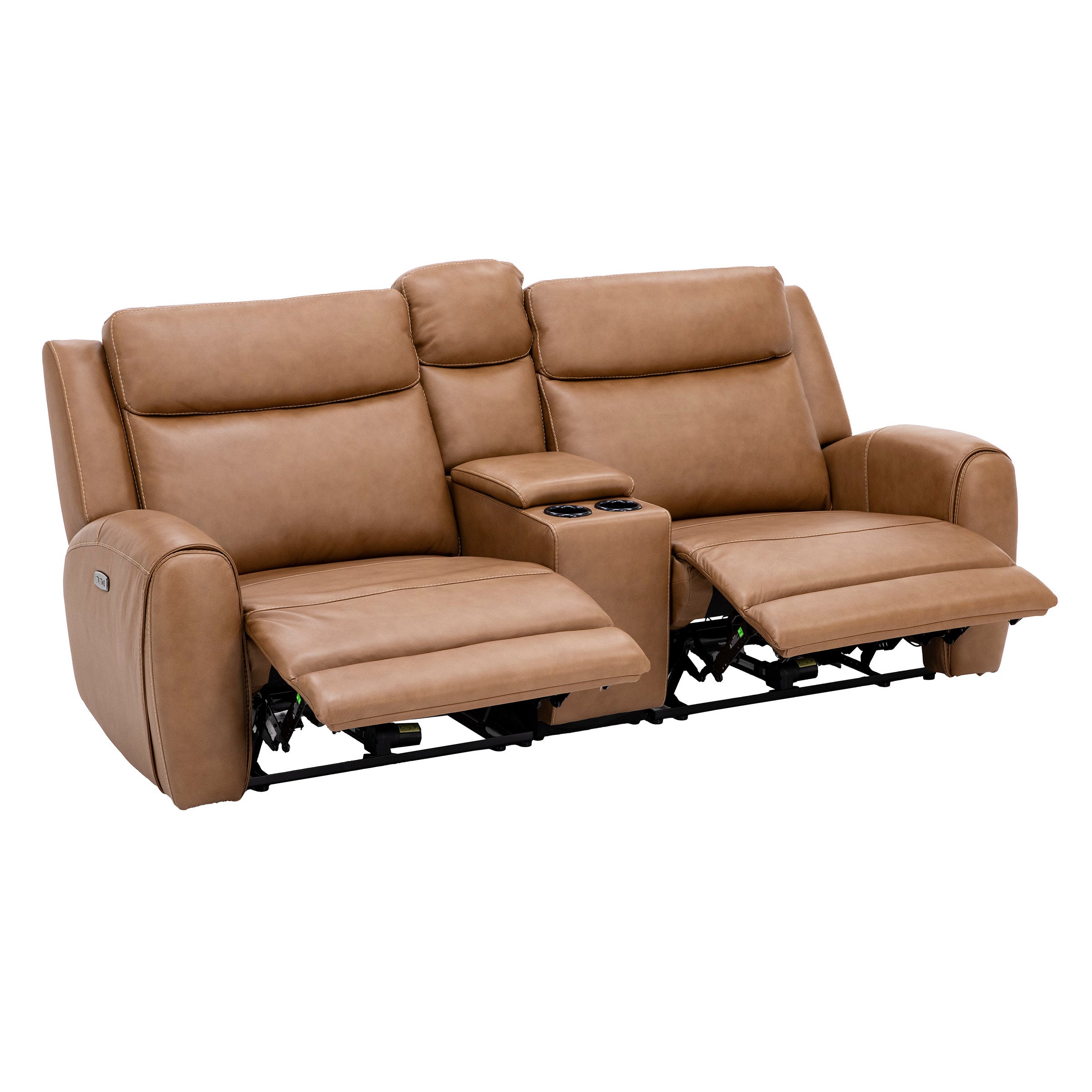 Silverado 3-Pc. Leather Power Headrest Reclining Console Loveseat