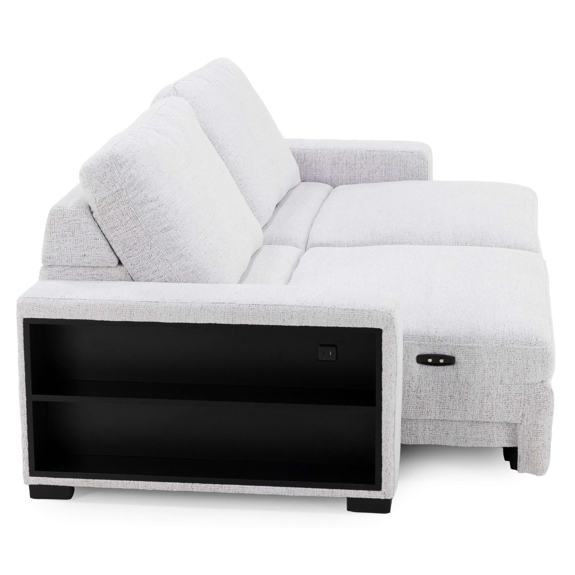 Polar 2-Pc. Sliding Sofa With Bookcase