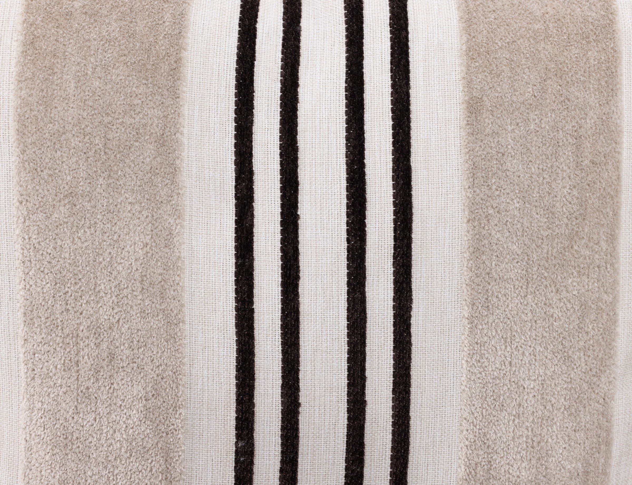 Beige and brown towel fabric with vertical stripes.