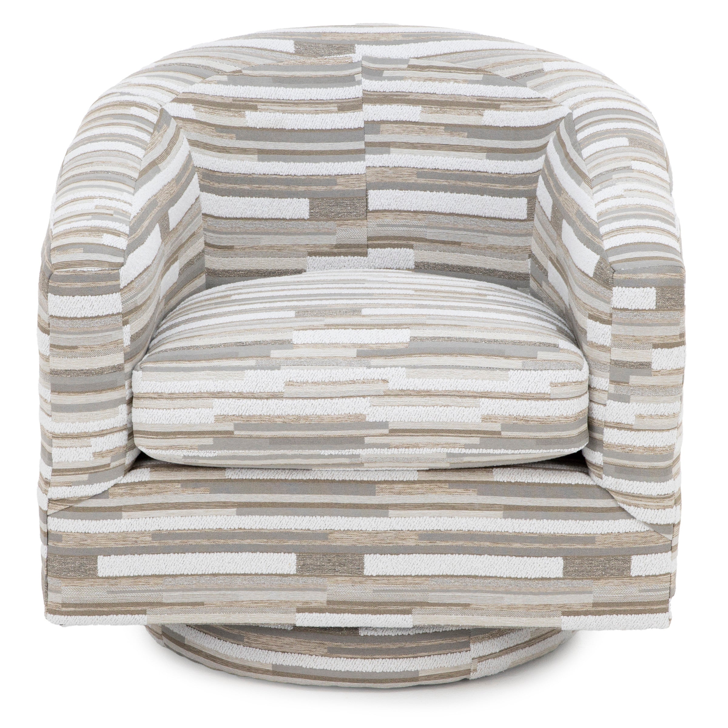 Drew & Jonathan Home Montecito Swivel Accent Chair in Ivory