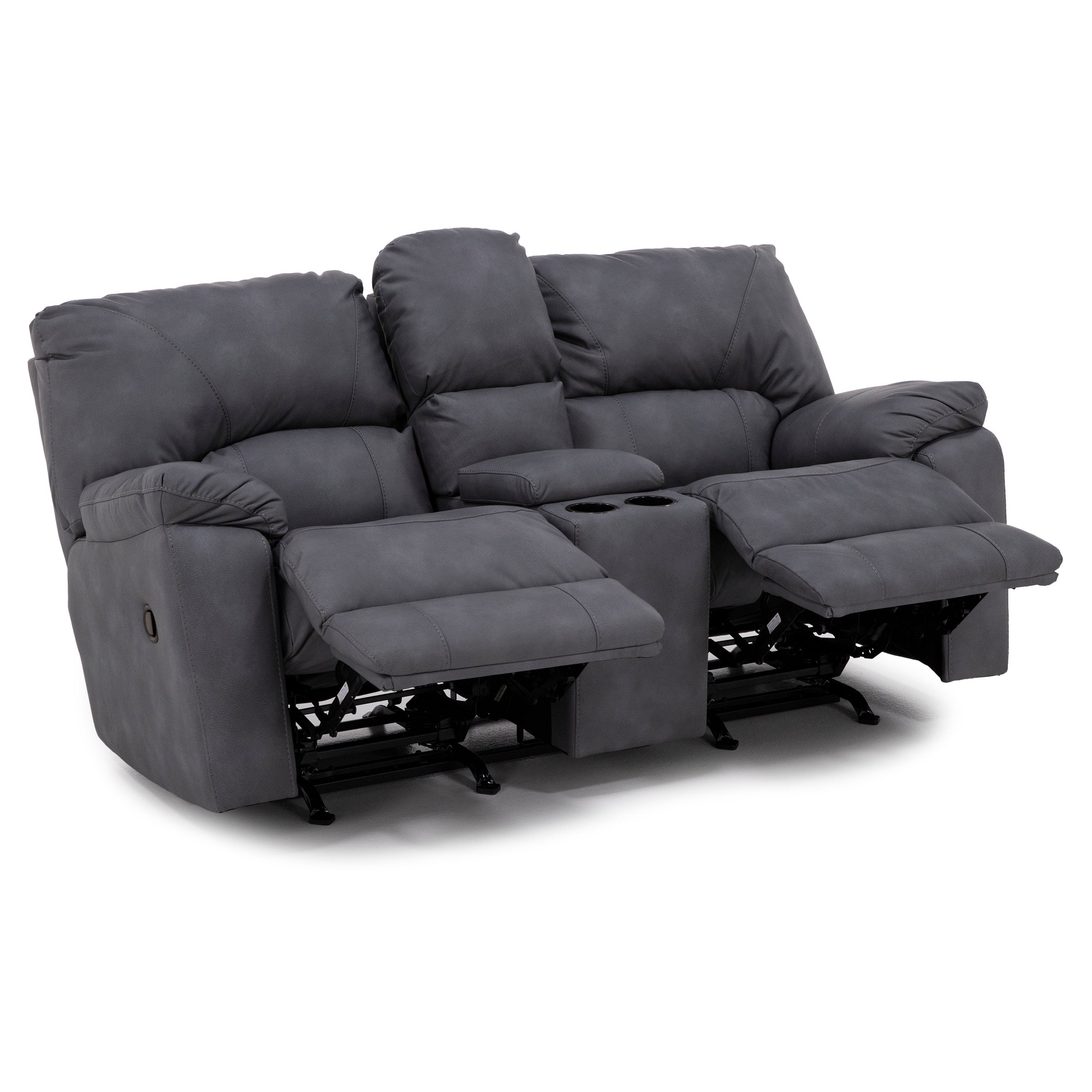 Tyler Rocking Reclining Console Loveseat In Performance Fabric