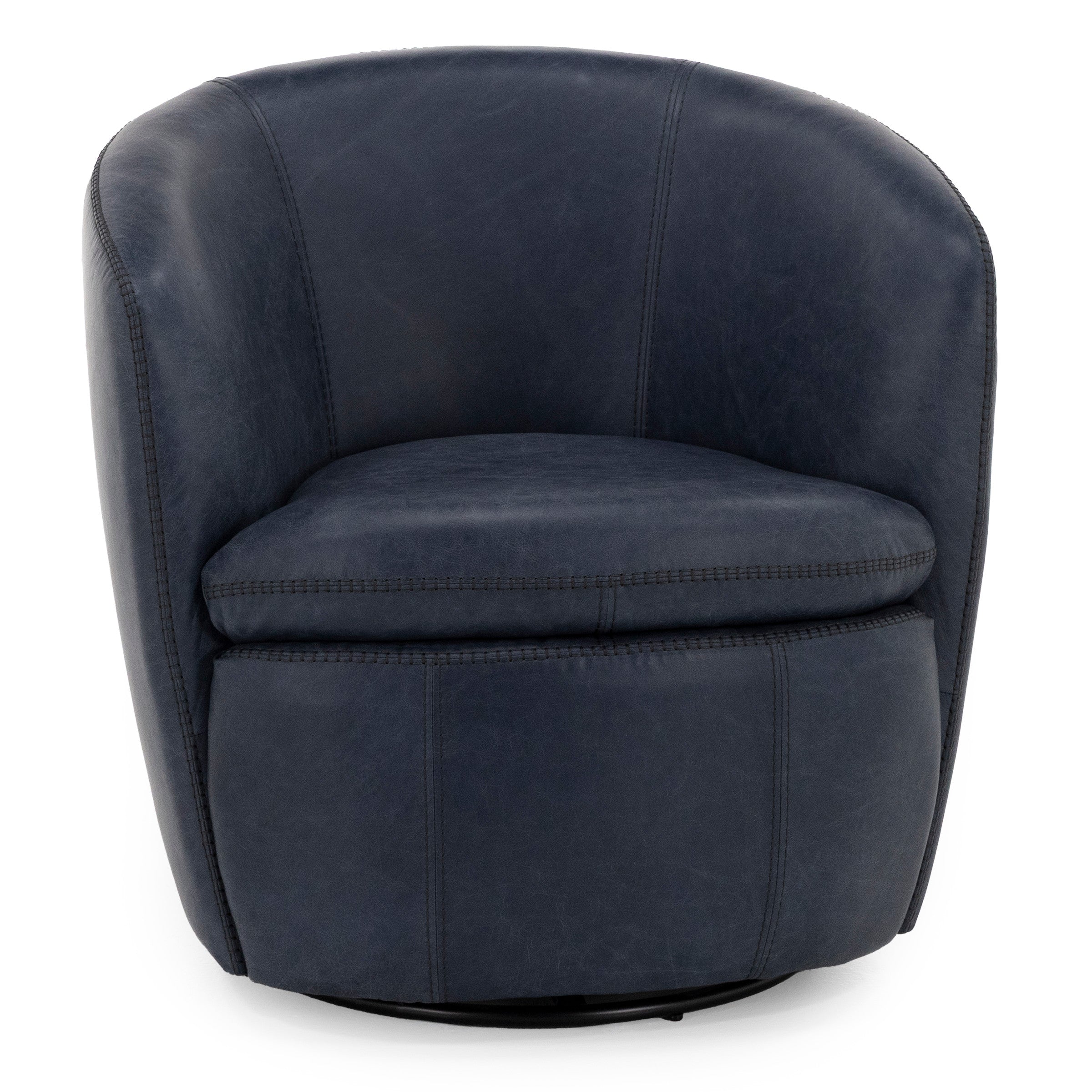 Ronan Leather Swivel Accent Chair