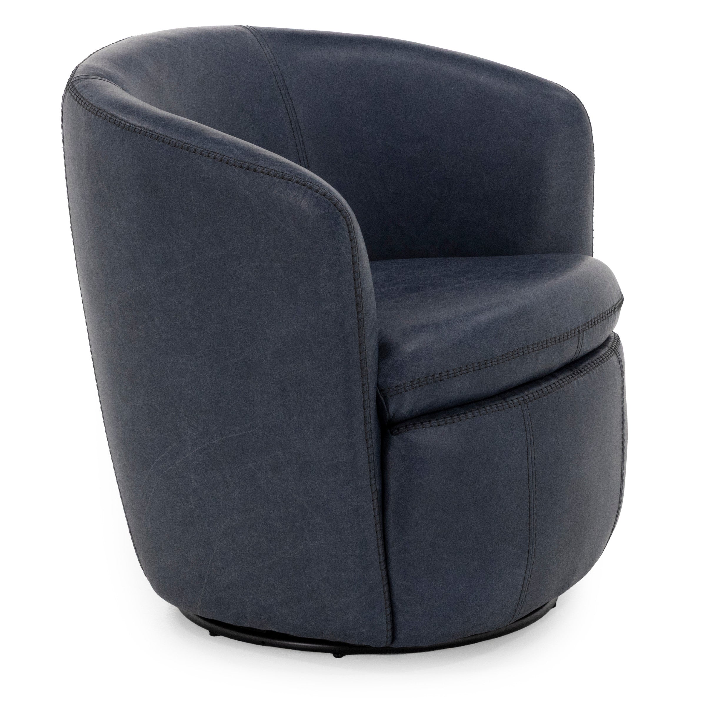 Ronan Leather Swivel Accent Chair