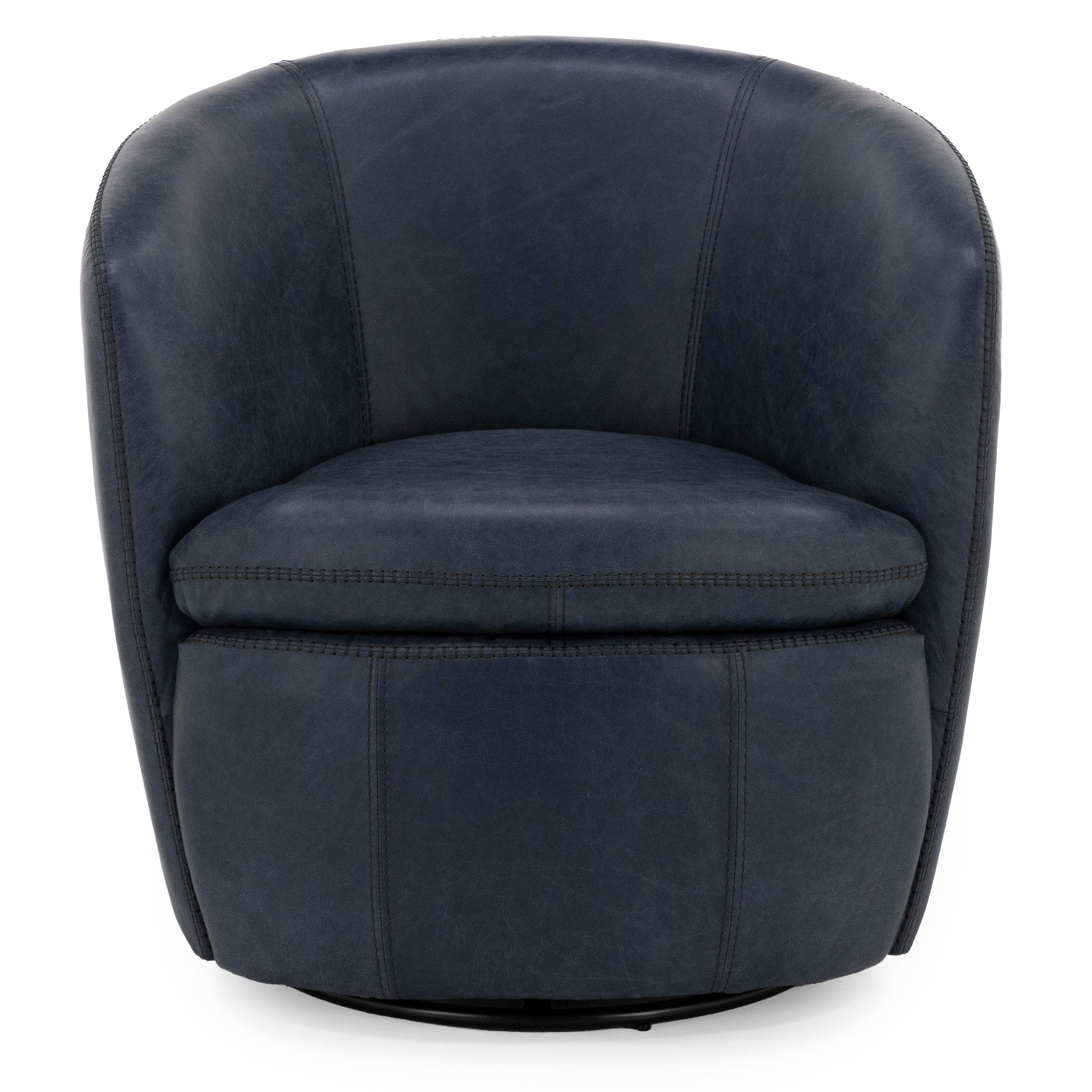 Ronan Leather Swivel Accent Chair