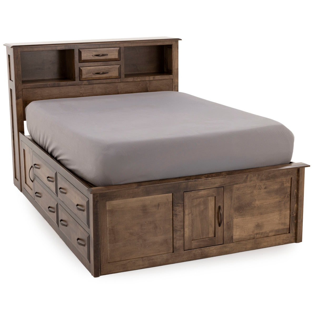 Daniel's Amish Stonebridge Bookcase Captains Bed