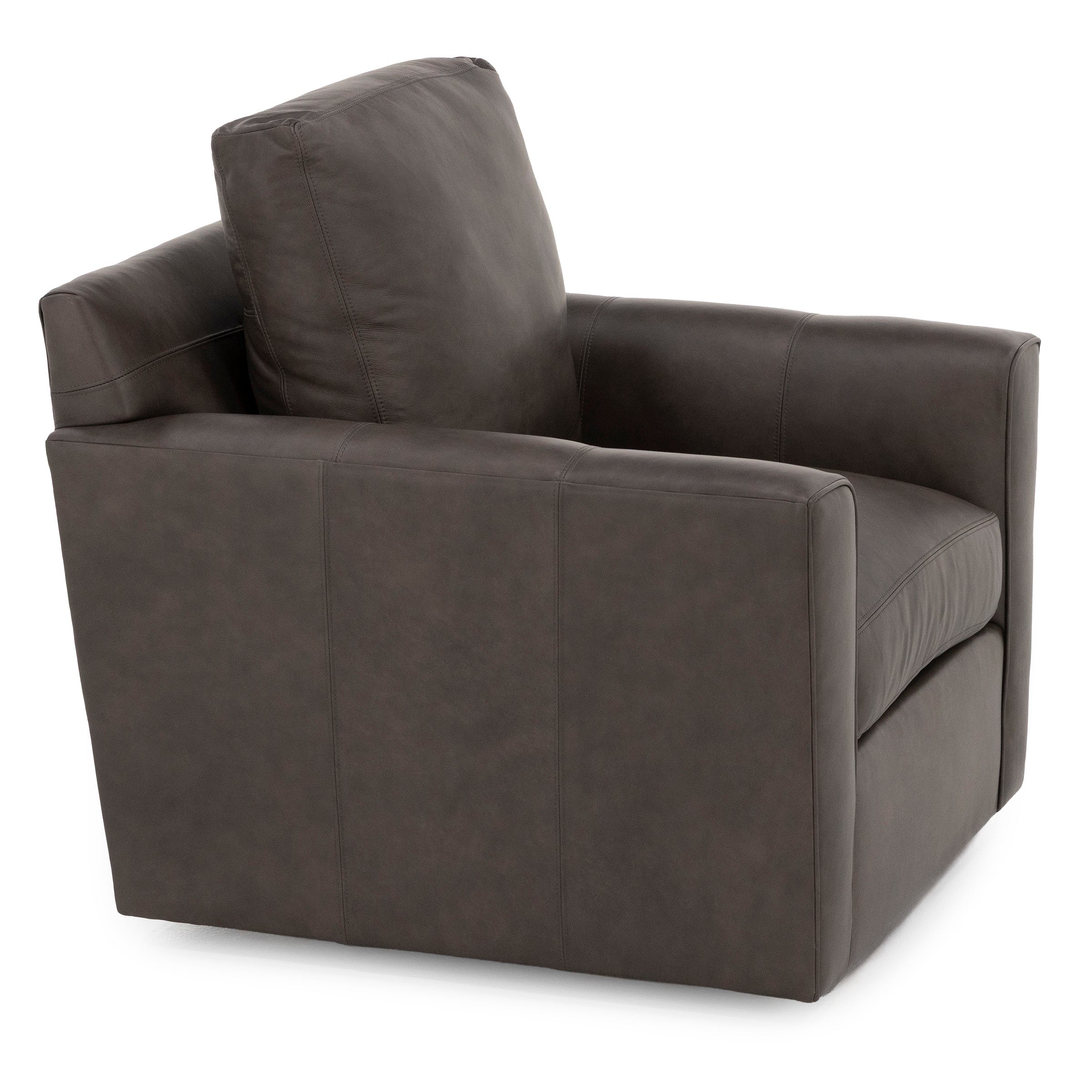 Darby Leather Flare Arm Swivel Chair