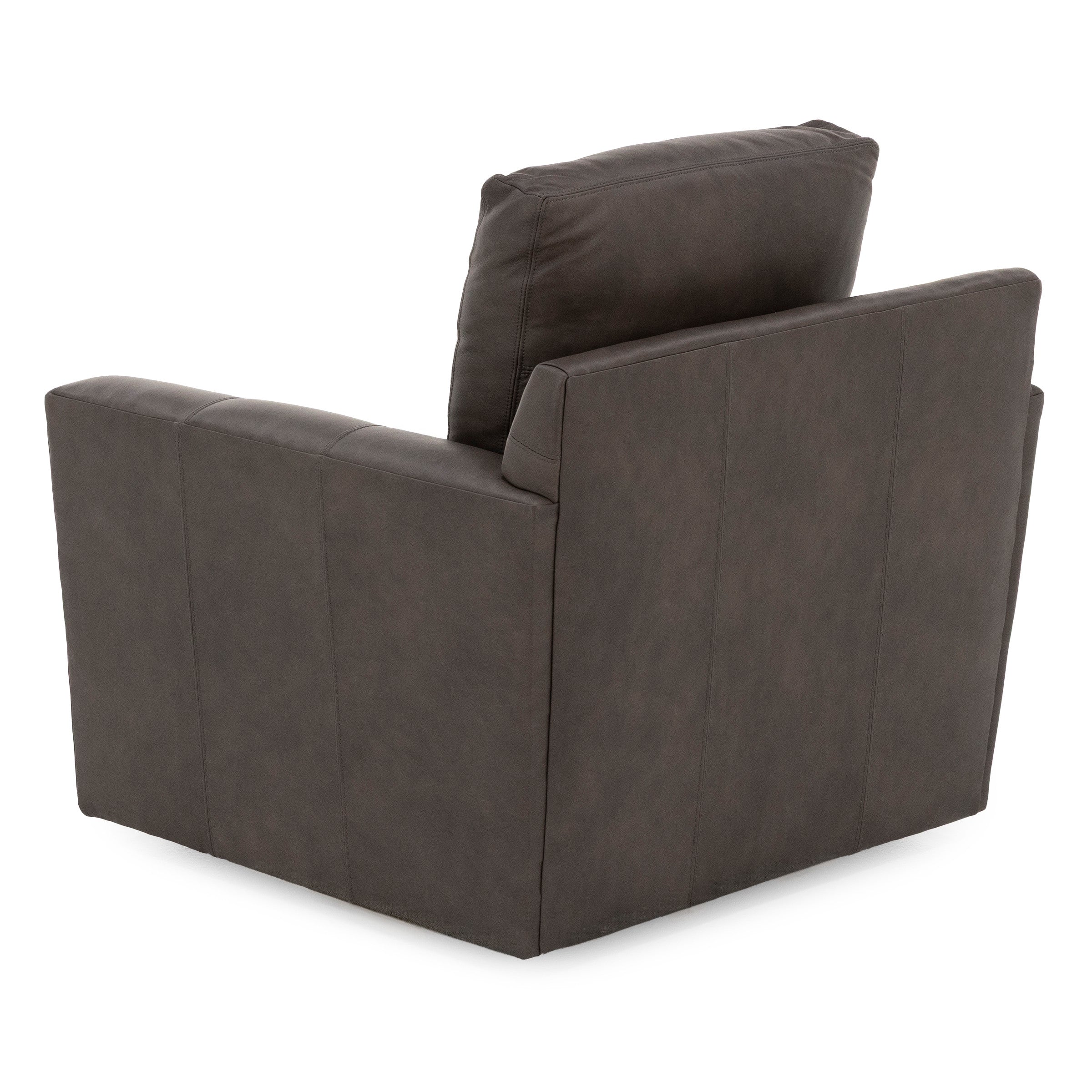 Darby Leather Flare Arm Swivel Chair