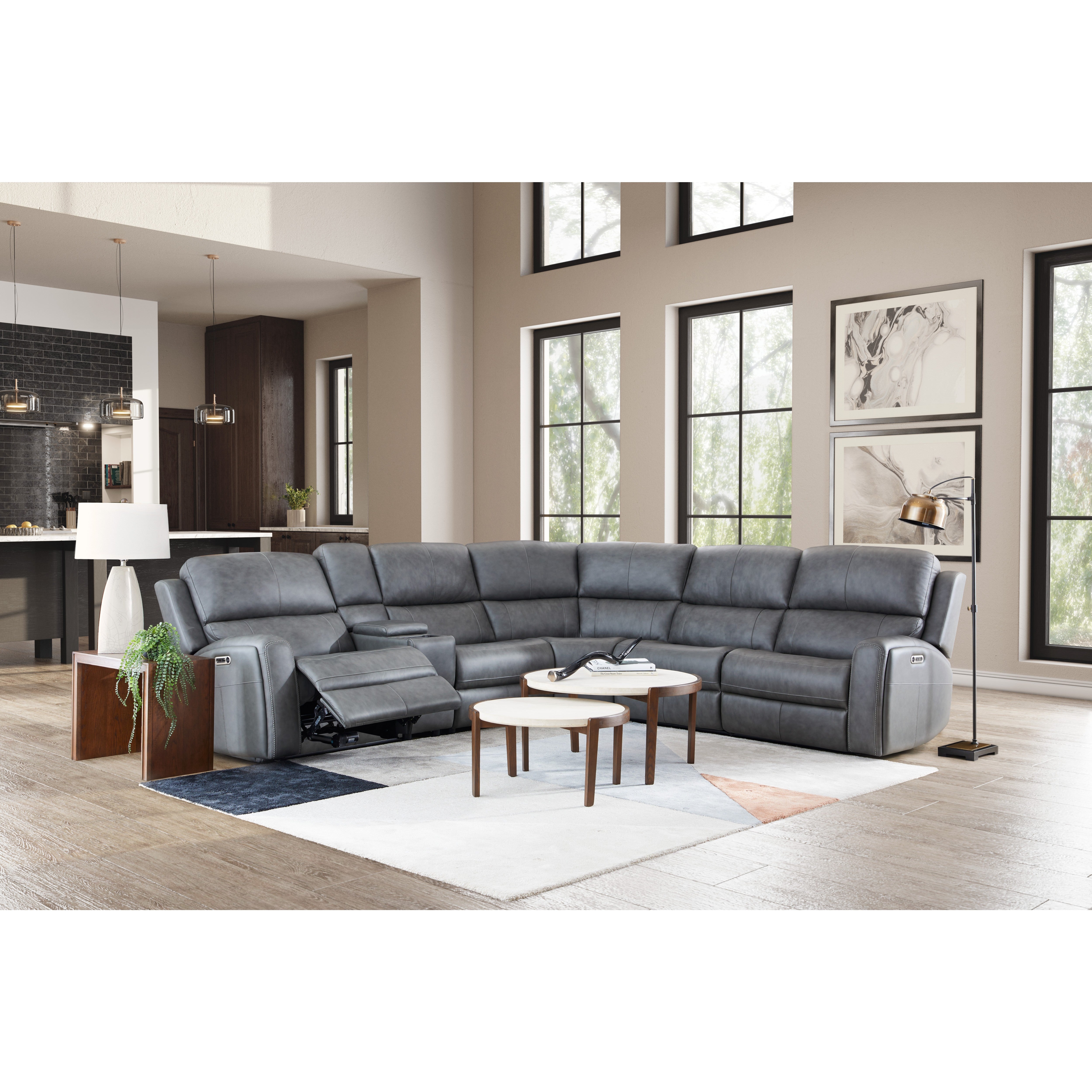 Flexsteel Landon 6-Pc. Leather Fully Loaded Zero Gravity Reclining Modular