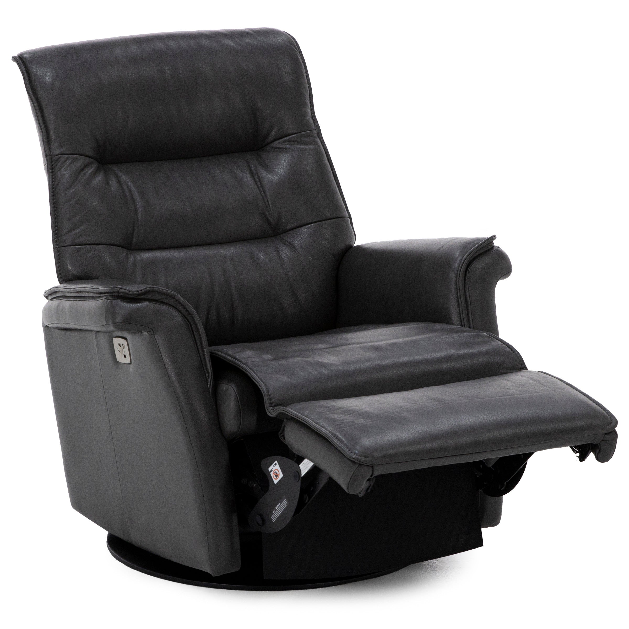 Cairo Leather Large Fully Loaded Swivel Glider Recliner
