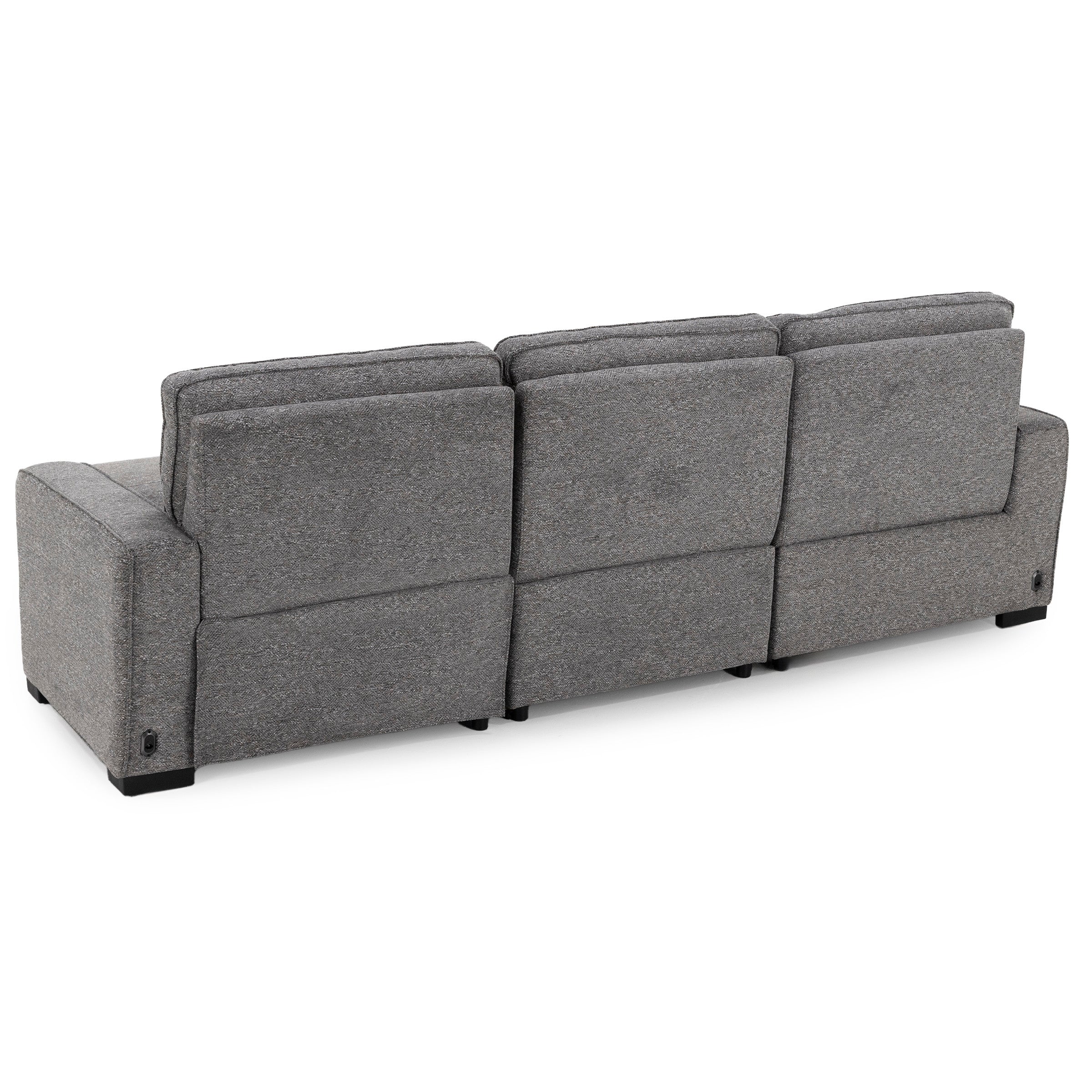 Beckett 3-Pc. Power Headrest Reclining Chaise Sofa