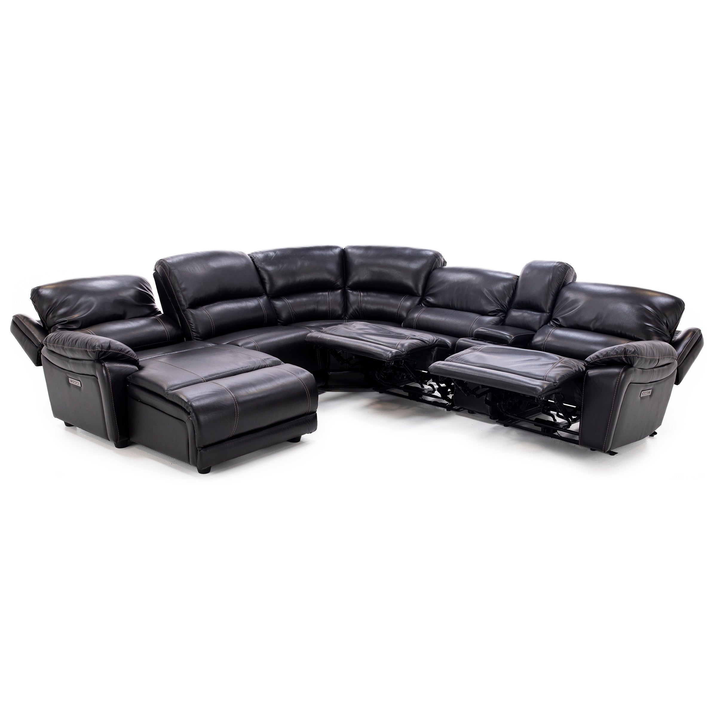Laredo IV 6-Pc. Leather Power Headrest Reclining Chaise Modular