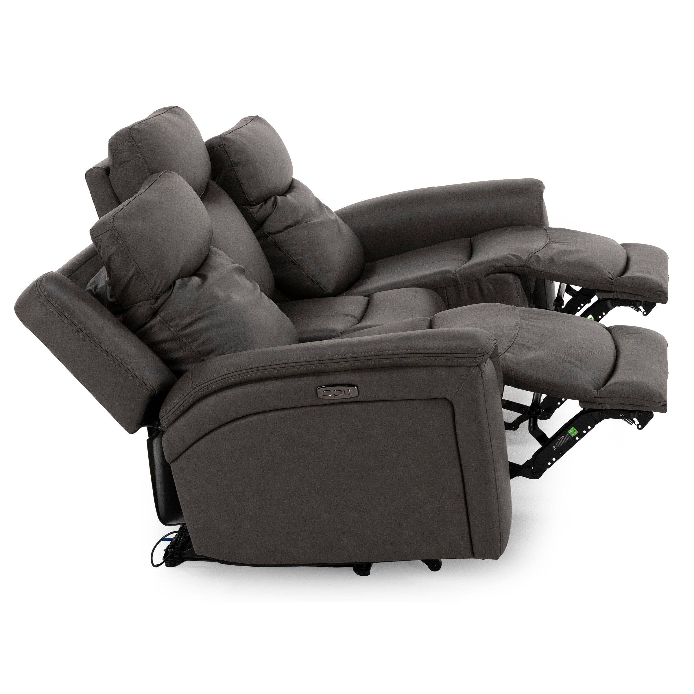Drew & Jonathan Home Davidson Leather Power Headrest Wall Saver Reclining Sofa