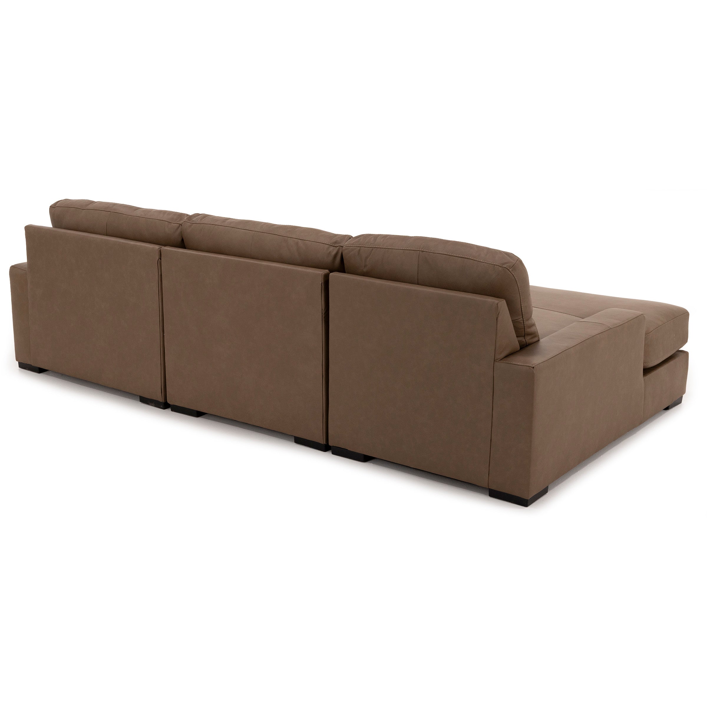 Alexa 3-Pc. Leather Chaise Sofa