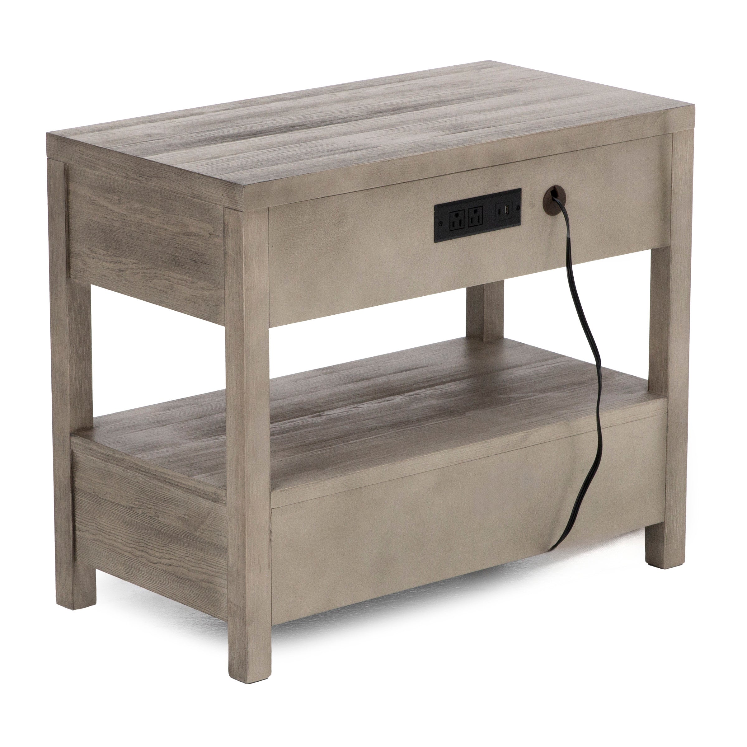 Powell Lattice 2 Drawer Nightstand In Warm Brown