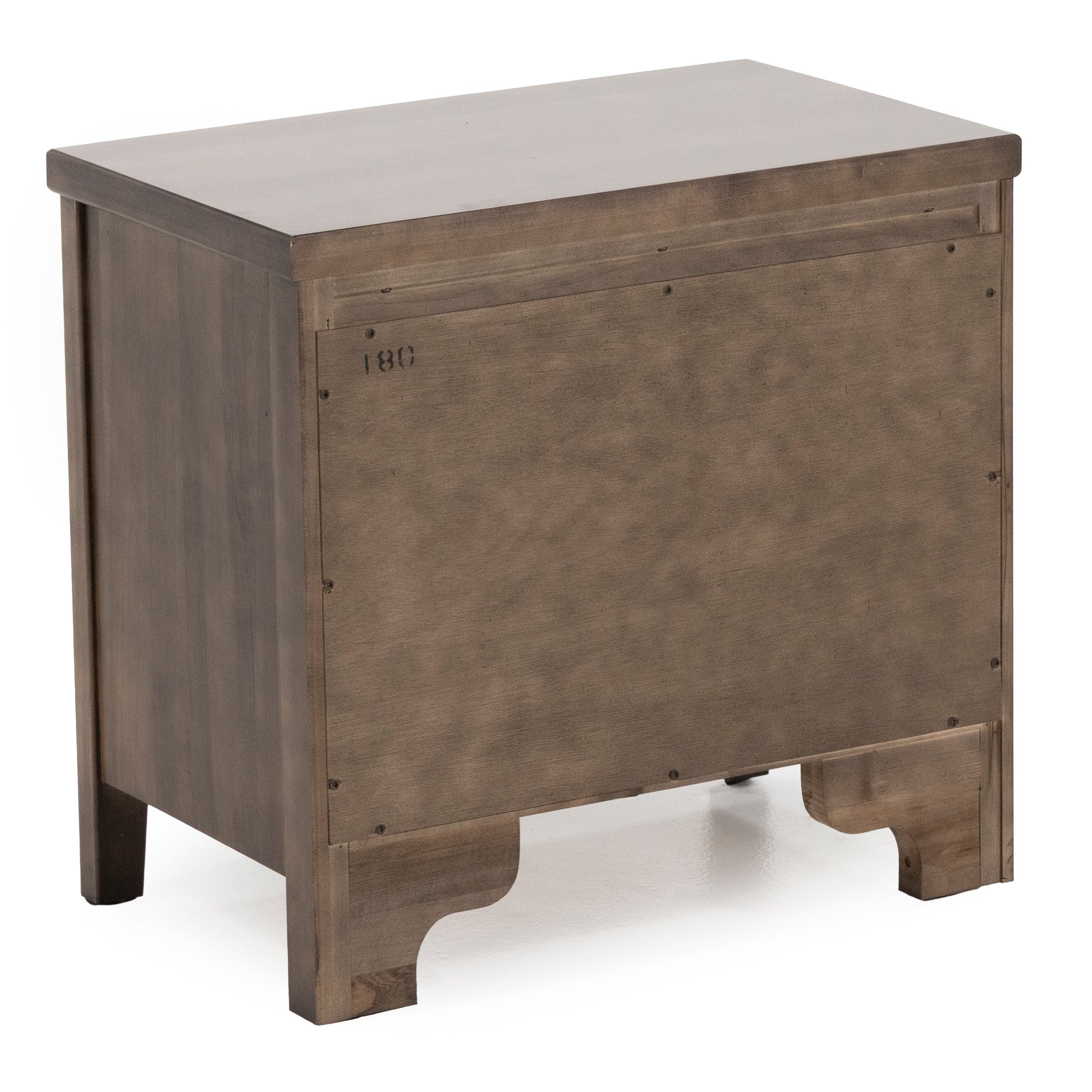 Wood storage chest with a plain back panel and simple legs.