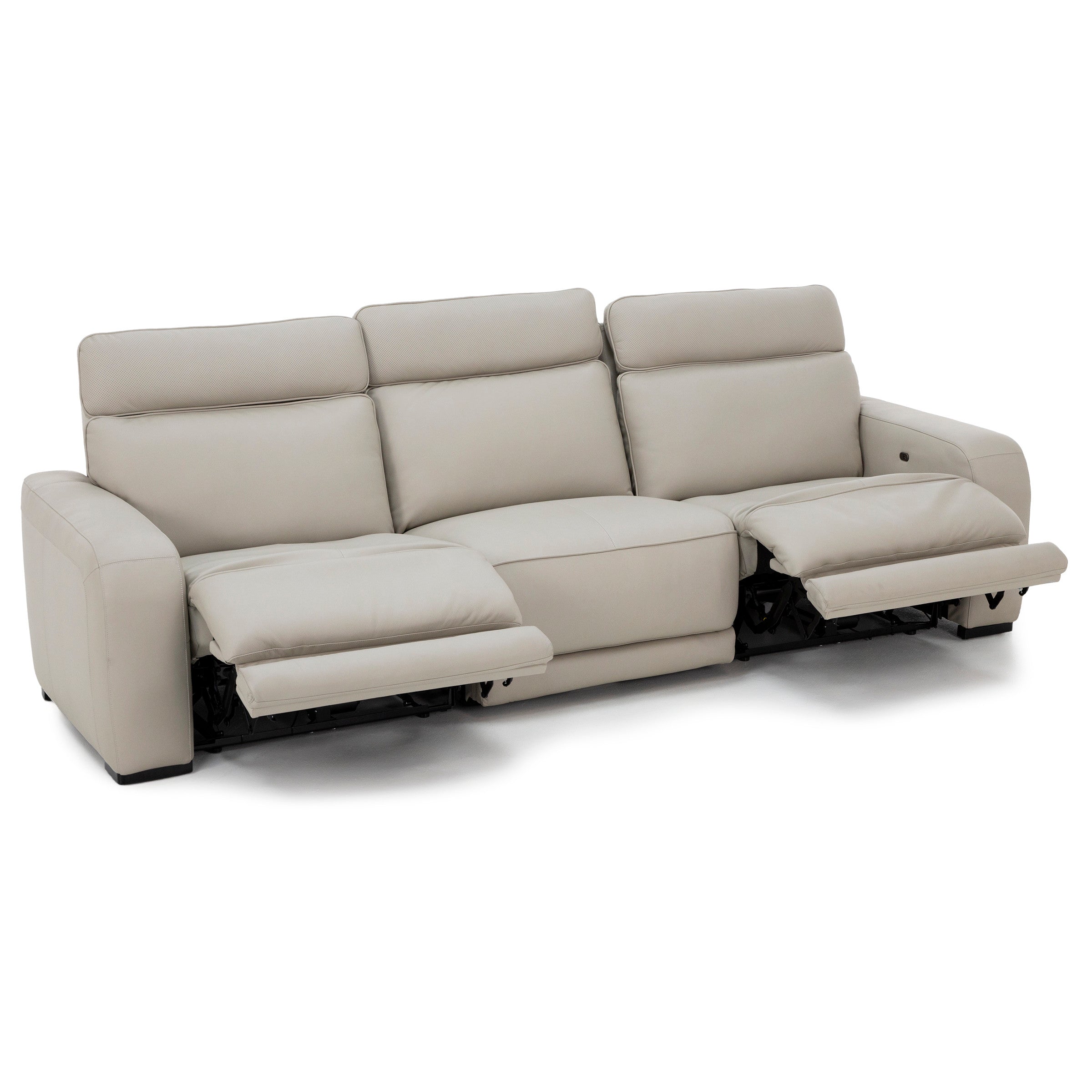 Percy Leather 3-Pc. Fully Loaded Wall Saver Reclining Sofa With Immersive Audio, Heat And Massage