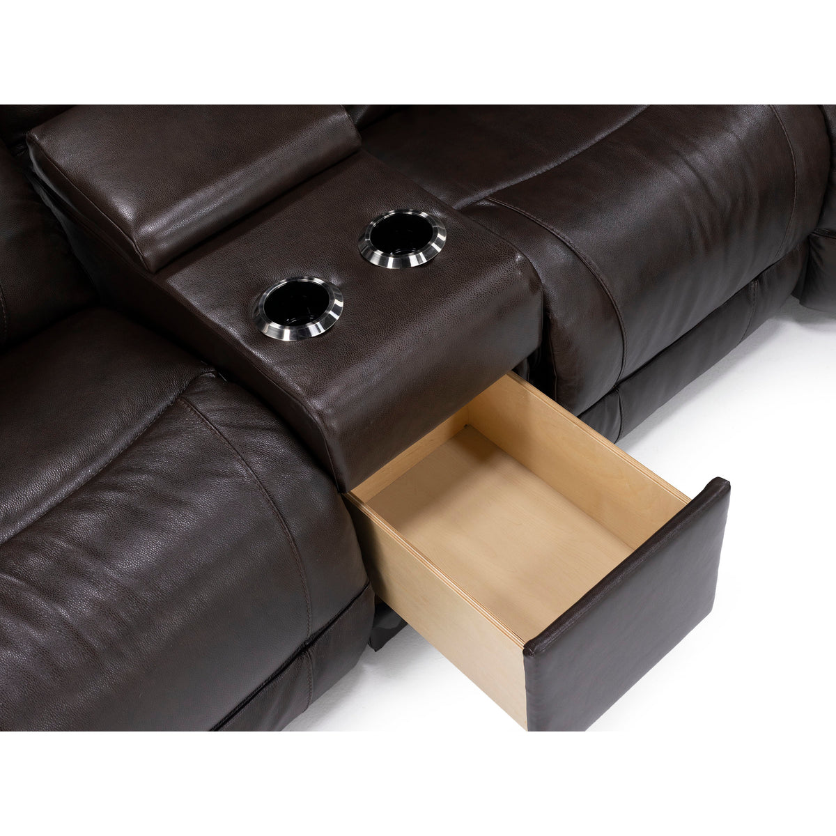 Trouper 7-Pc. Leather Fully Loaded Reclining Modular With Wireless Remotes