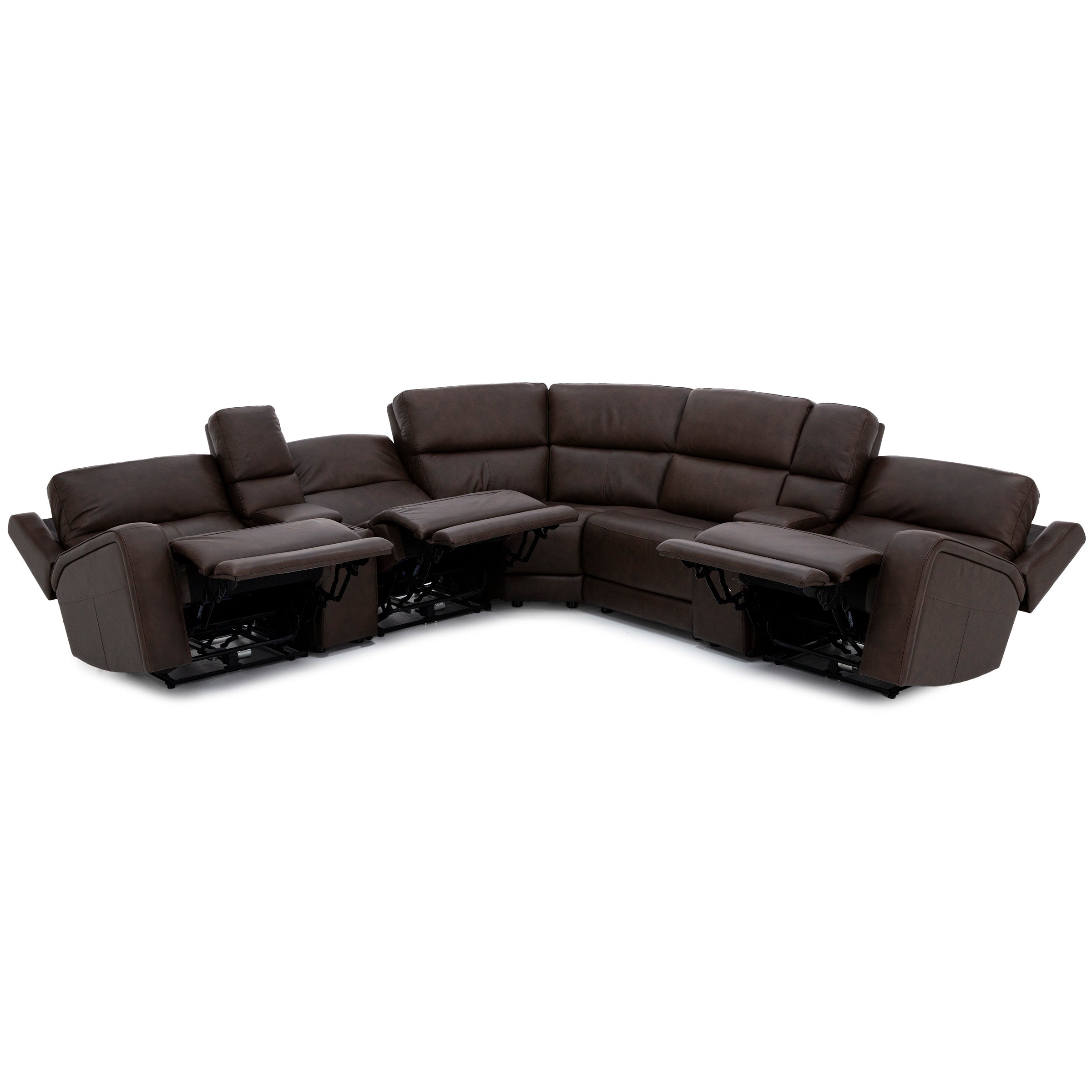 Flexsteel Harbor 7-Pc. Fully Loaded Reclining Modular With Heat and Massage