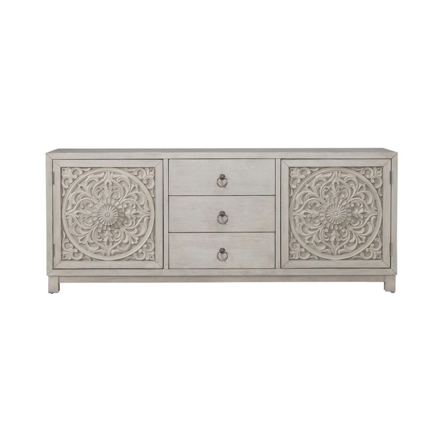 Sundance 72" 2 Door 3 Drawer Accent Cabinet In Antique Linen Finish