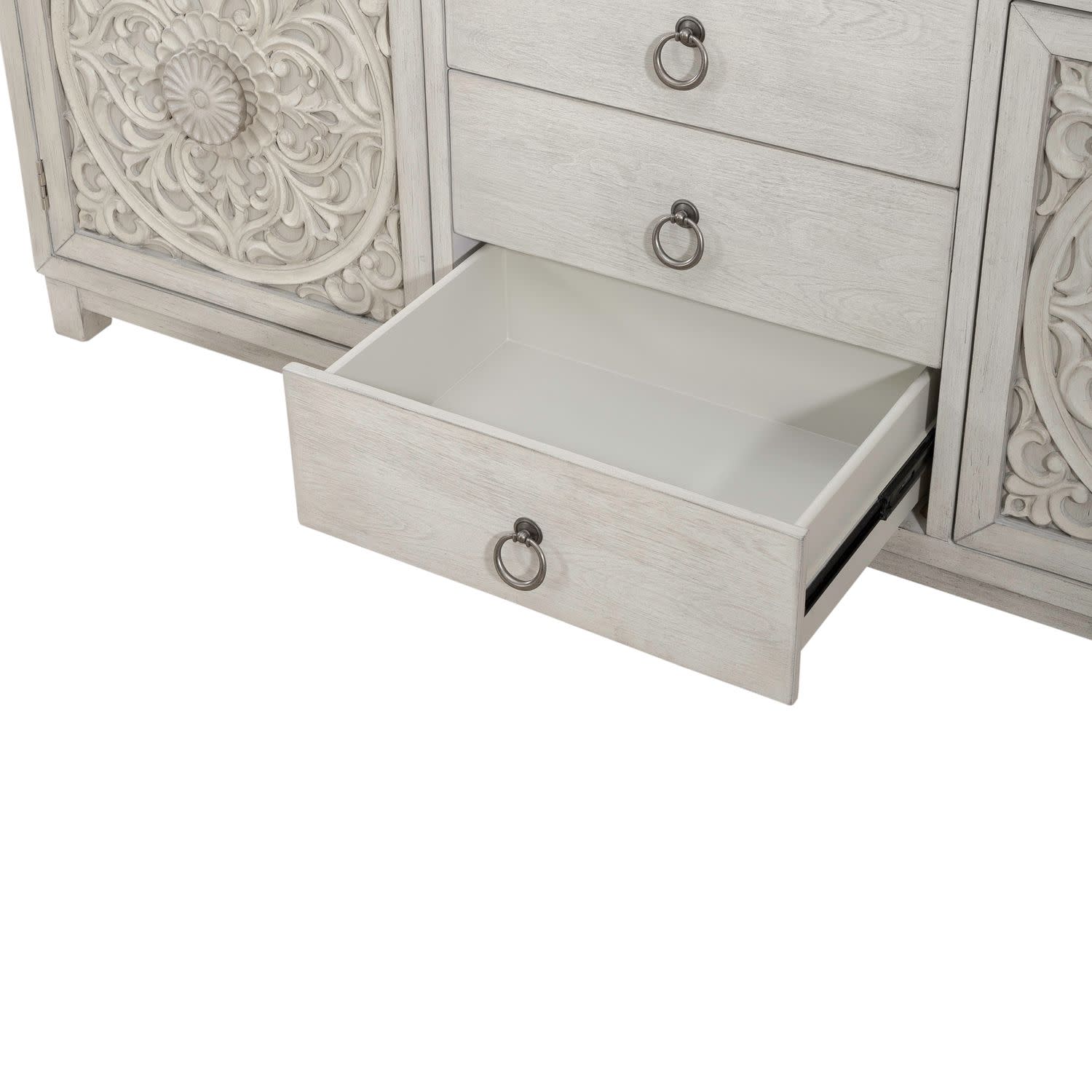 Sundance 72" 2 Door 3 Drawer Accent Cabinet In Antique Linen Finish