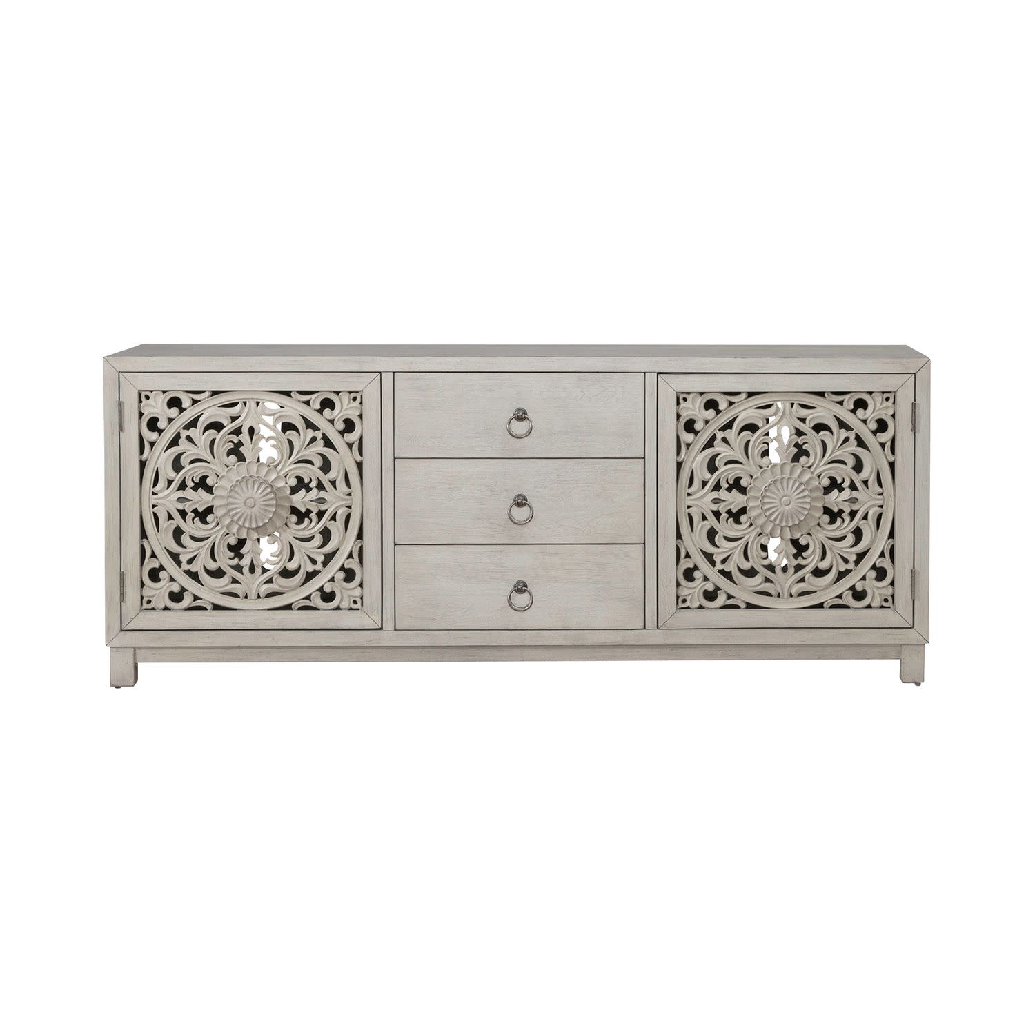 Sundance 72" 2 Door 3 Drawer Accent Cabinet In Antique Linen Finish