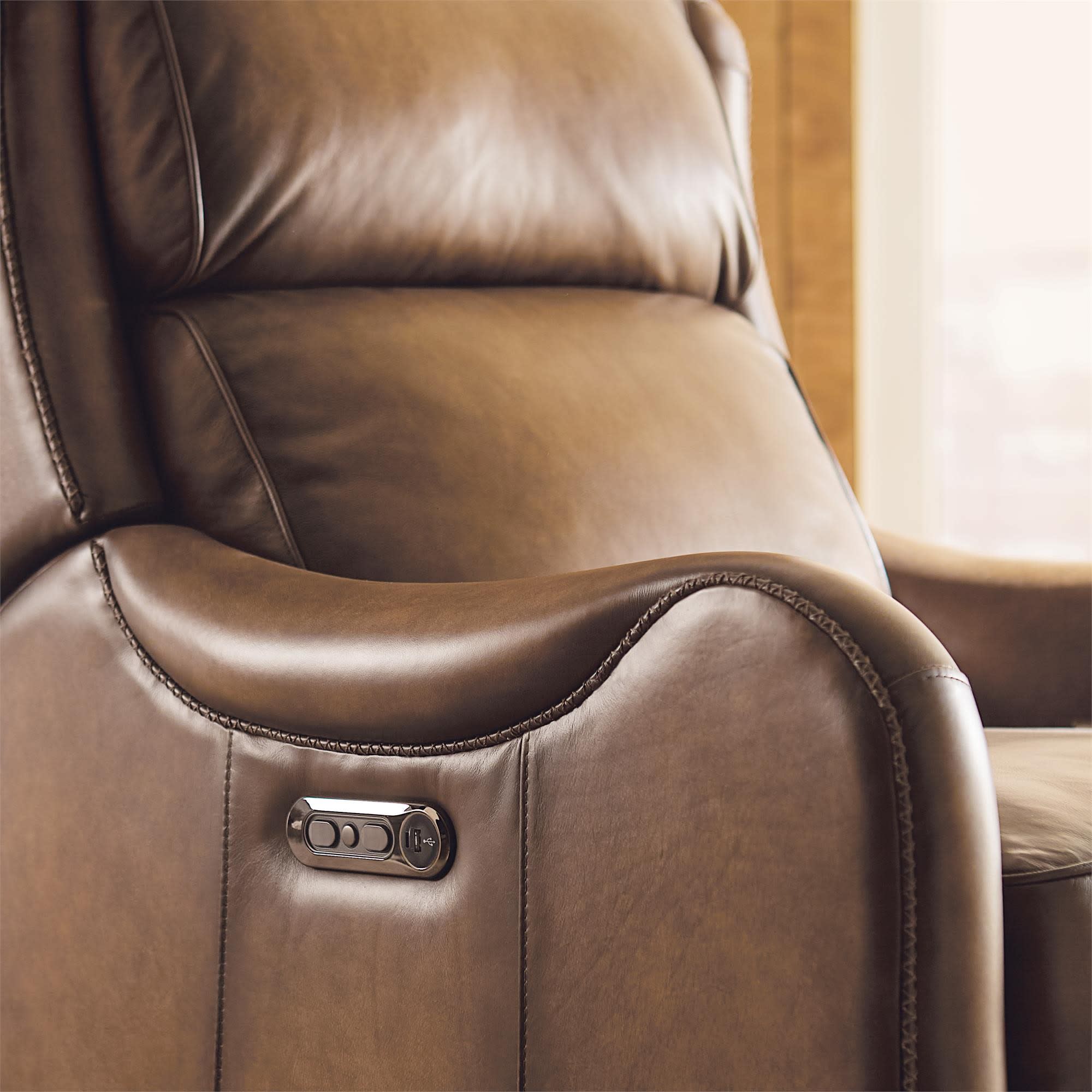 Carrie Leather Power Headrest Recliner