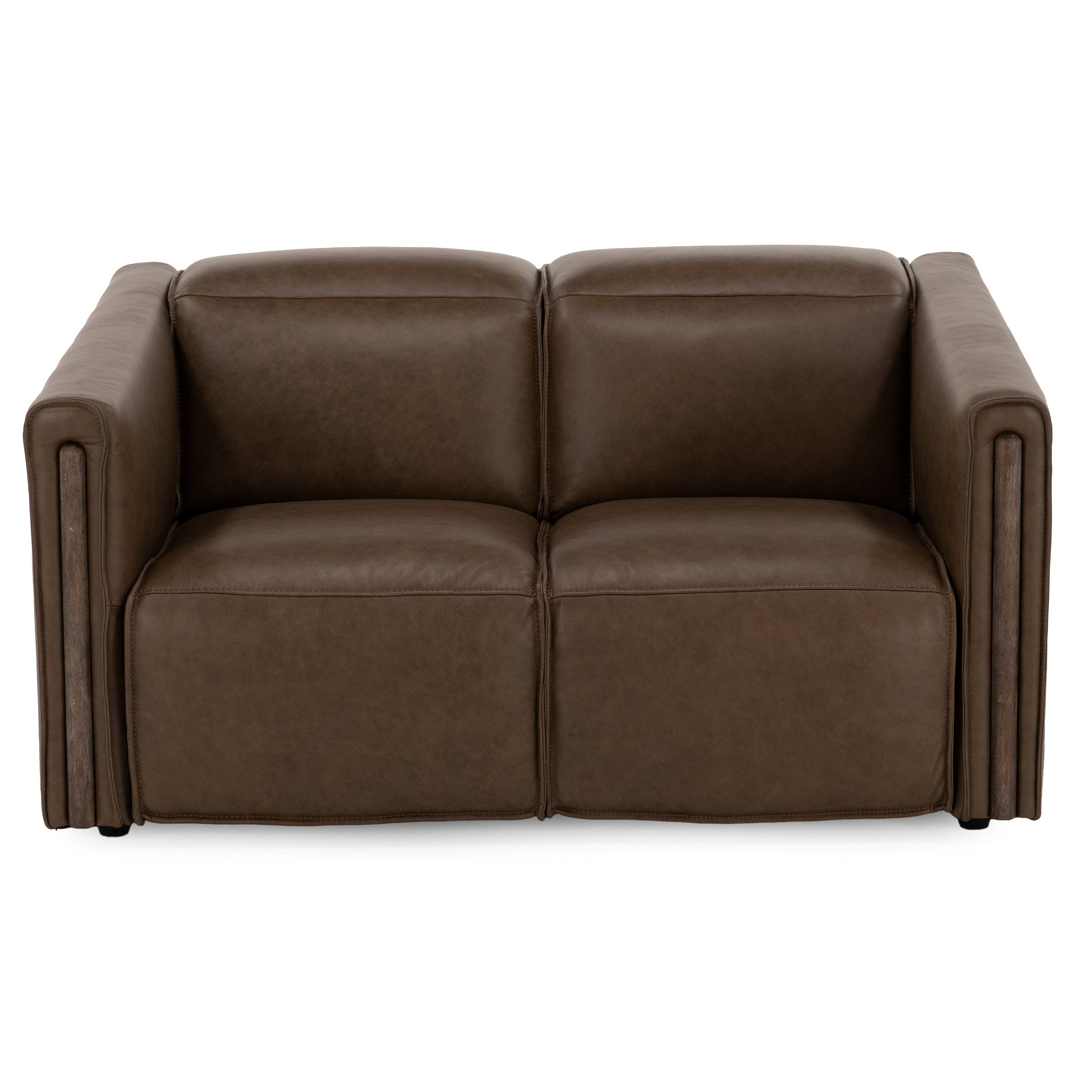 Dallas Leather Power Headrest Wall Saver Reclining Loveseat in Portobello