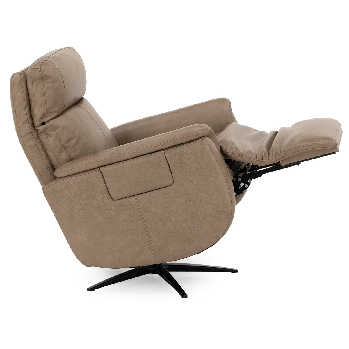 Zen Cove Leather Fully Loaded Swivel Recliner with Heat, Massage, Storage Console and Wireless Remote