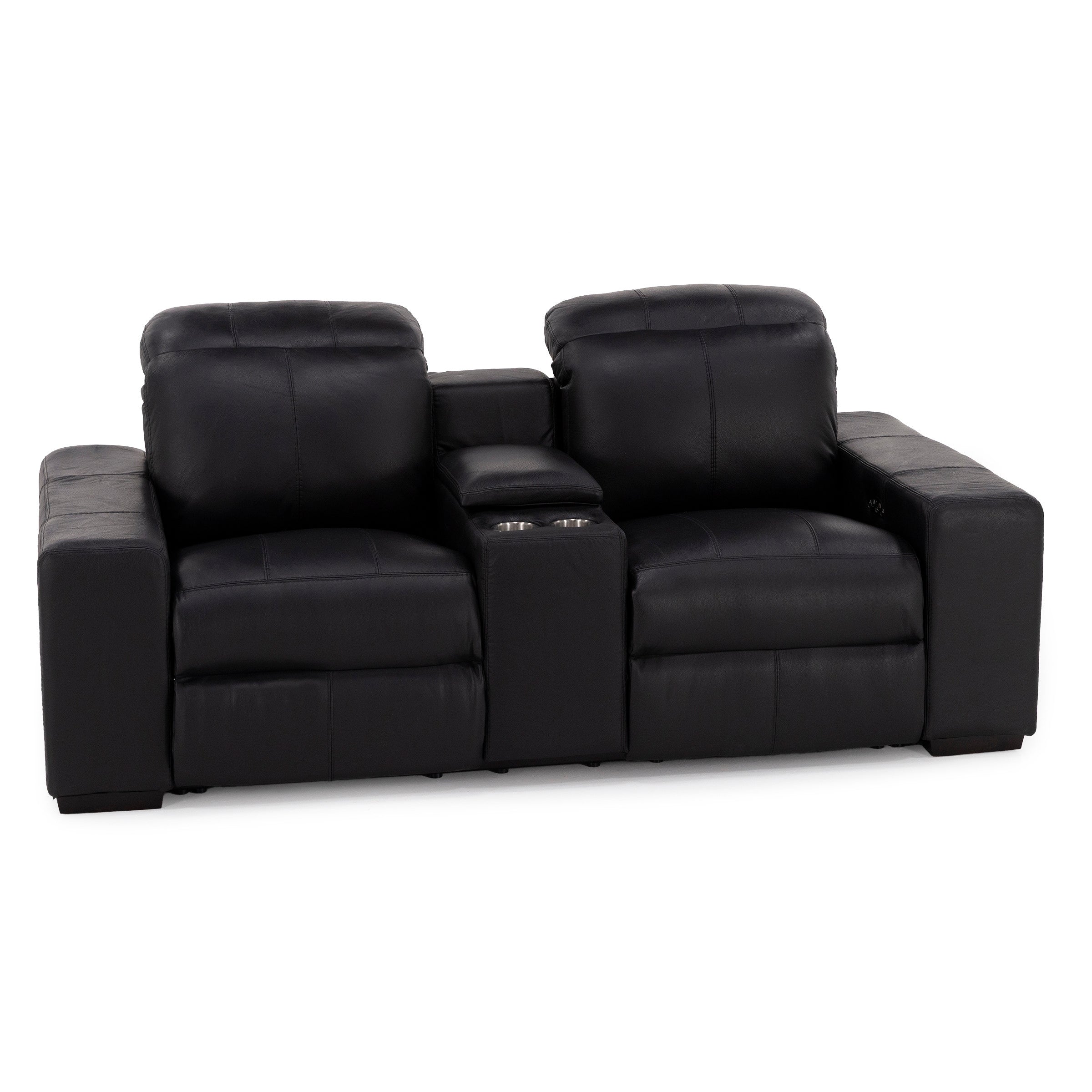 Farrah Leather Power Headrest Zero Gravity Reclining Console Loveseat