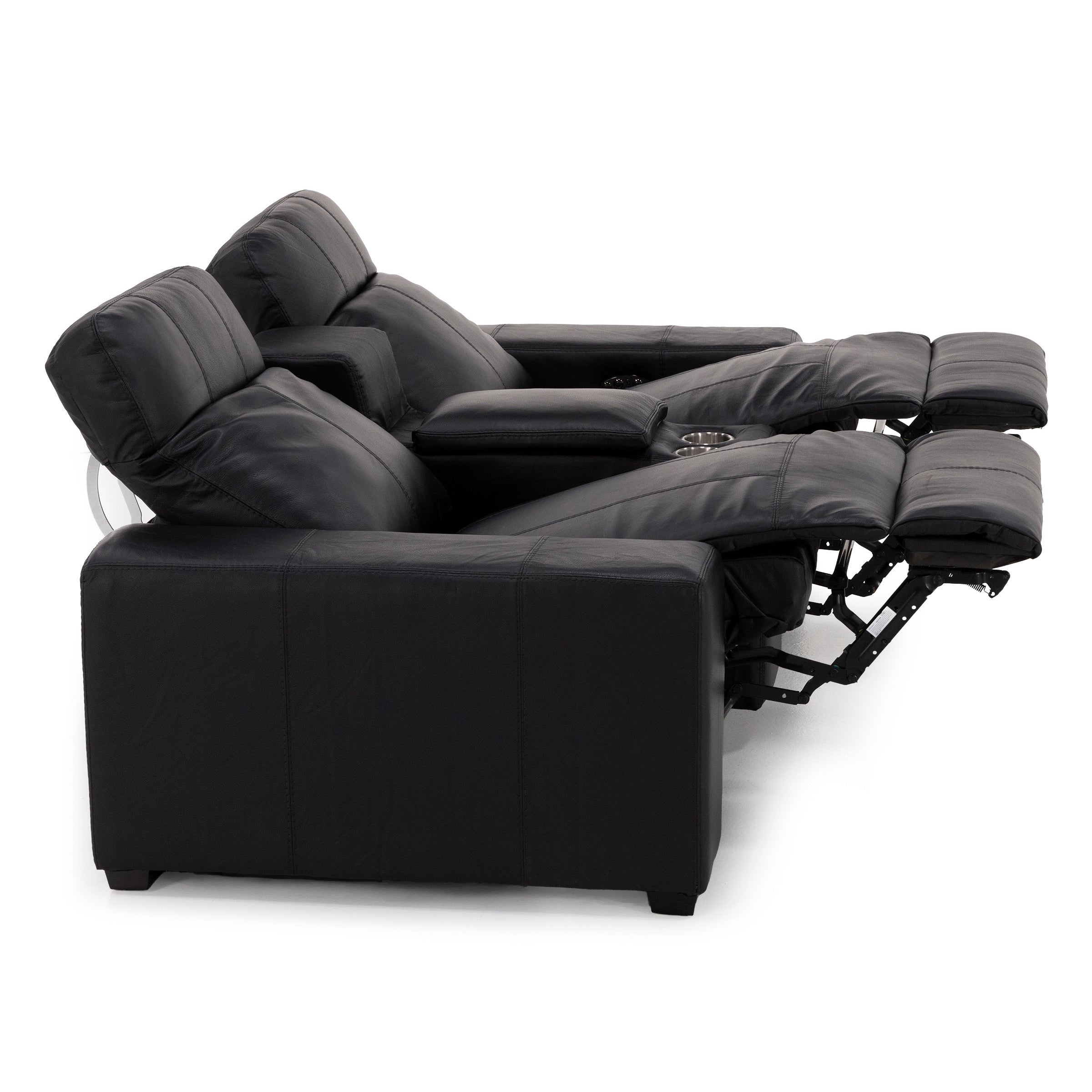 Farrah Leather Power Headrest Zero Gravity Reclining Console Loveseat
