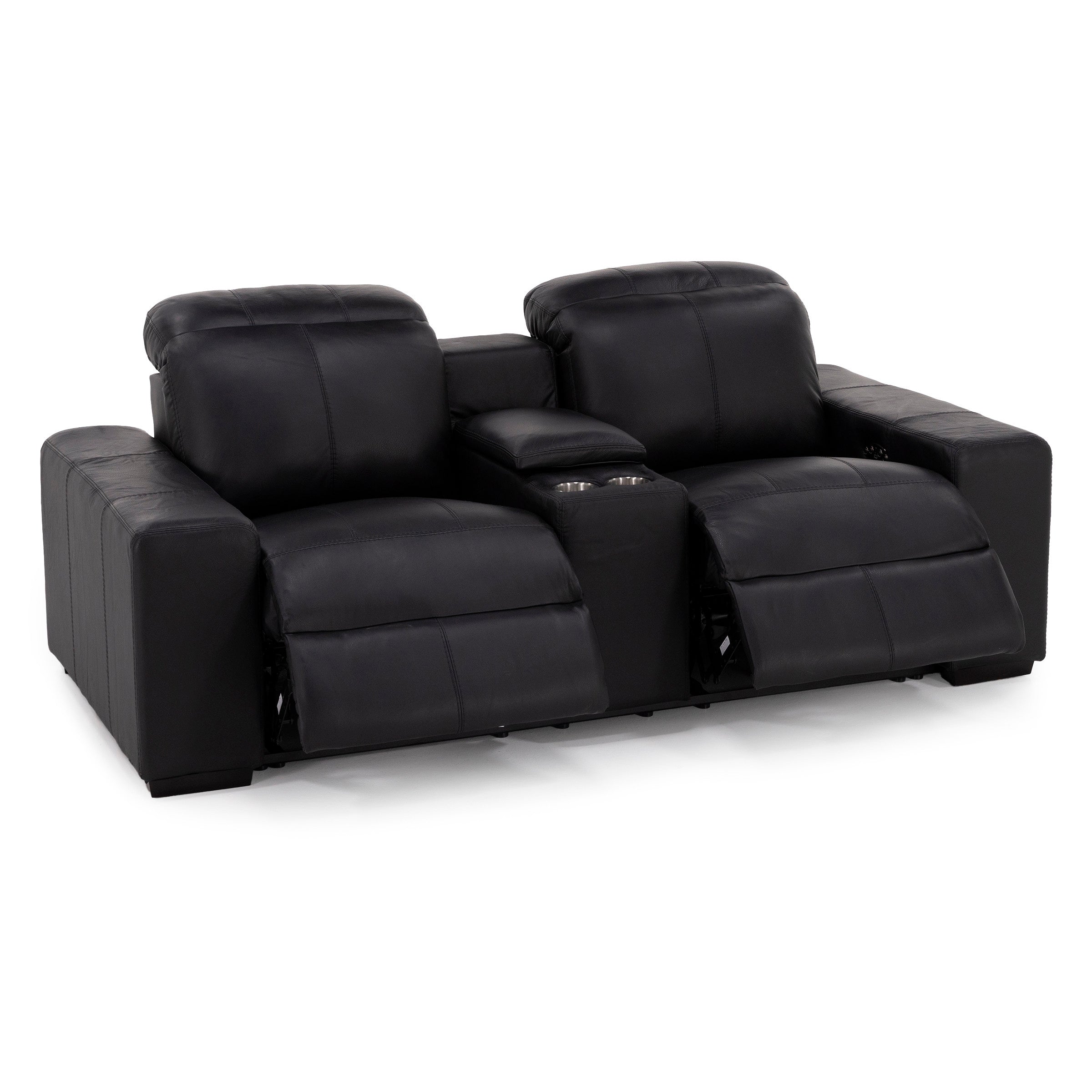 Farrah Leather Power Headrest Zero Gravity Reclining Console Loveseat
