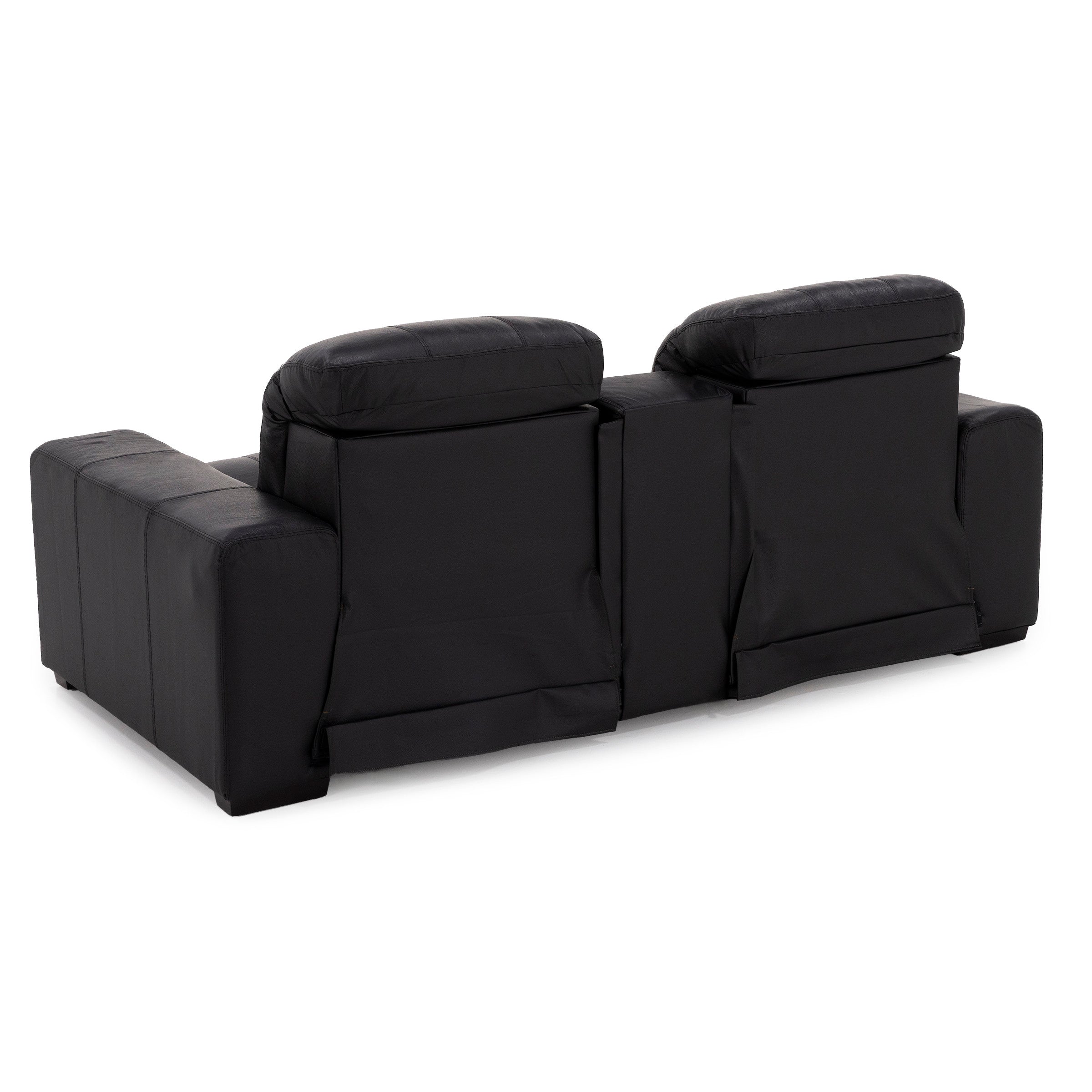Farrah Leather Power Headrest Zero Gravity Reclining Console Loveseat