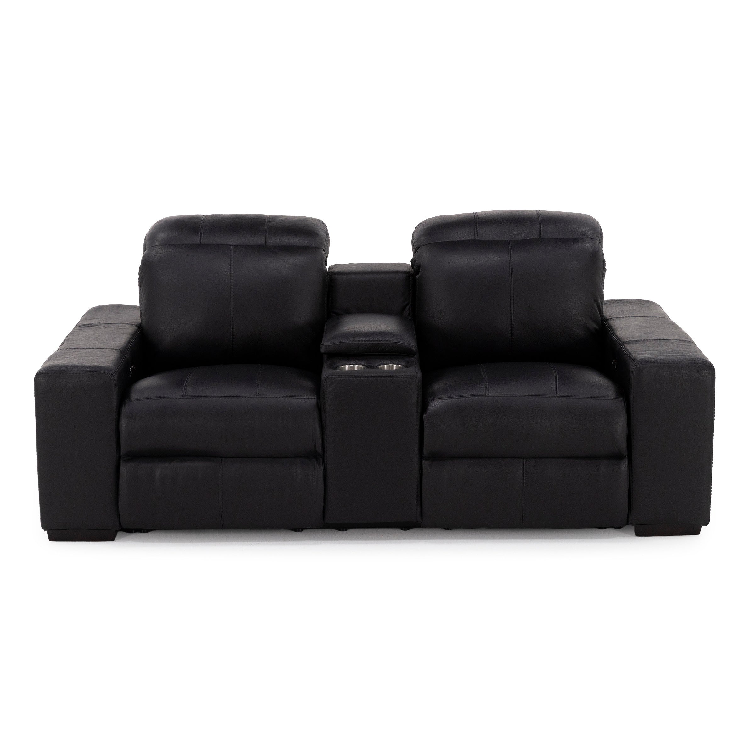 Farrah Leather Power Headrest Zero Gravity Reclining Console Loveseat