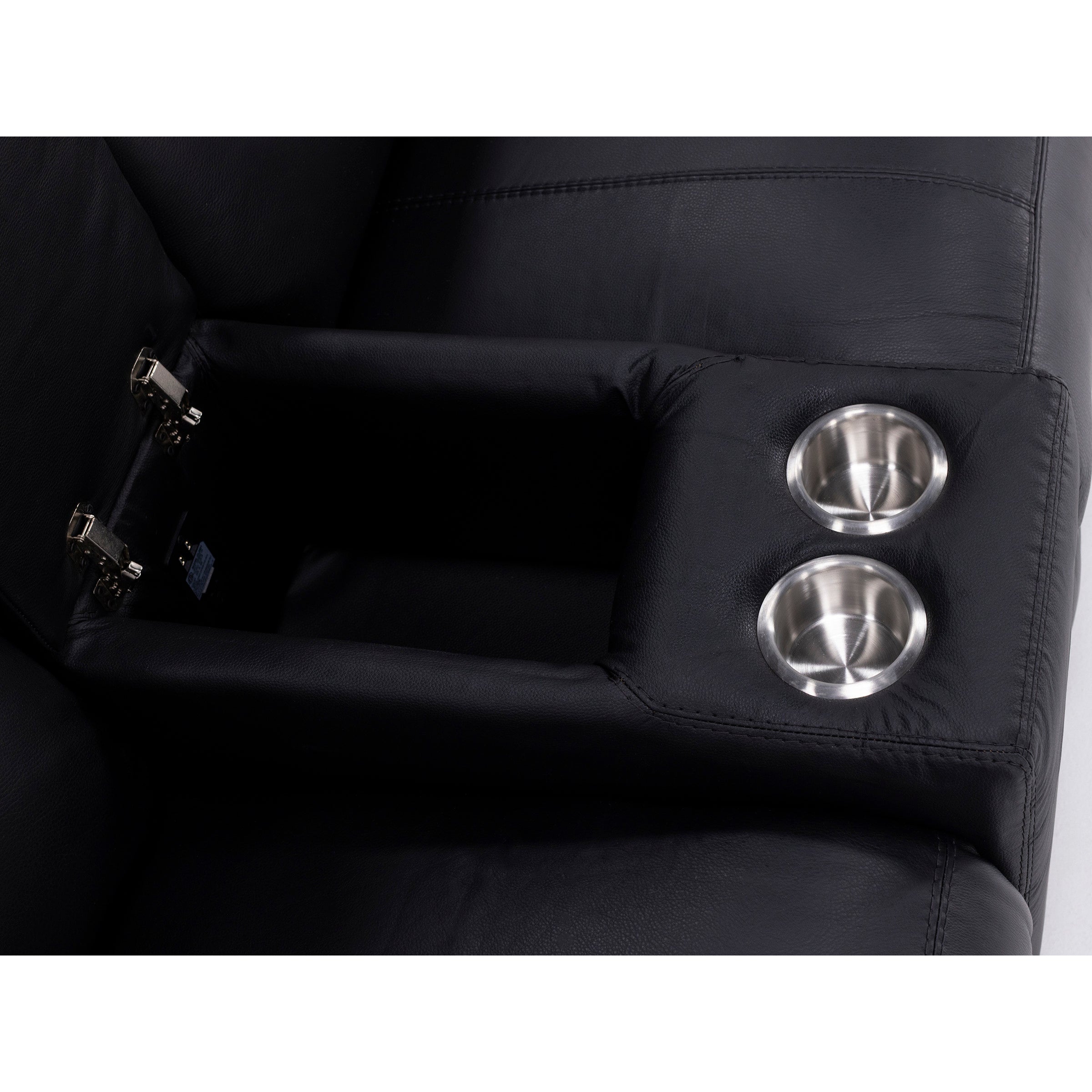 Farrah Leather Power Headrest Zero Gravity Reclining Console Loveseat
