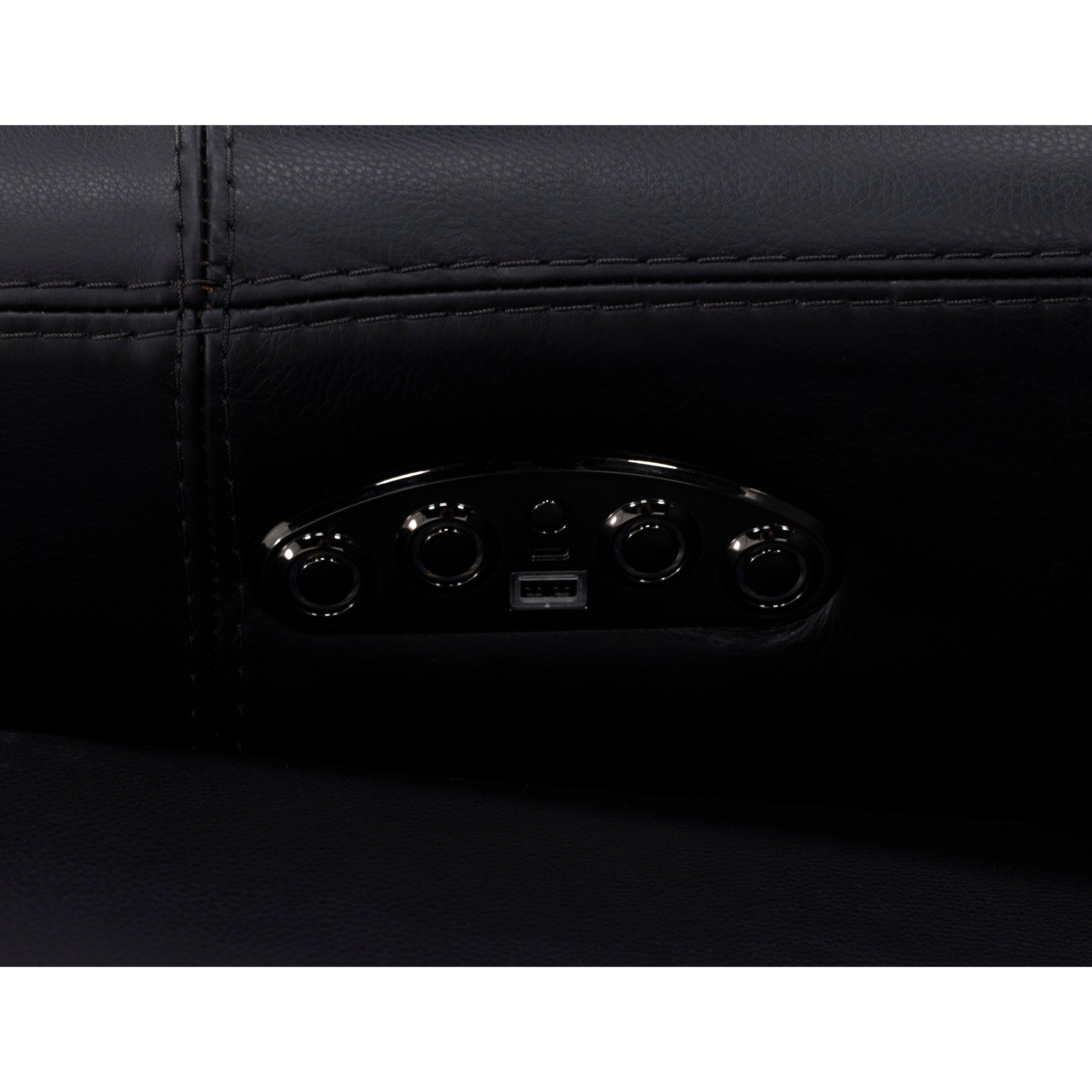 Farrah Leather Power Headrest Zero Gravity Reclining Console Loveseat