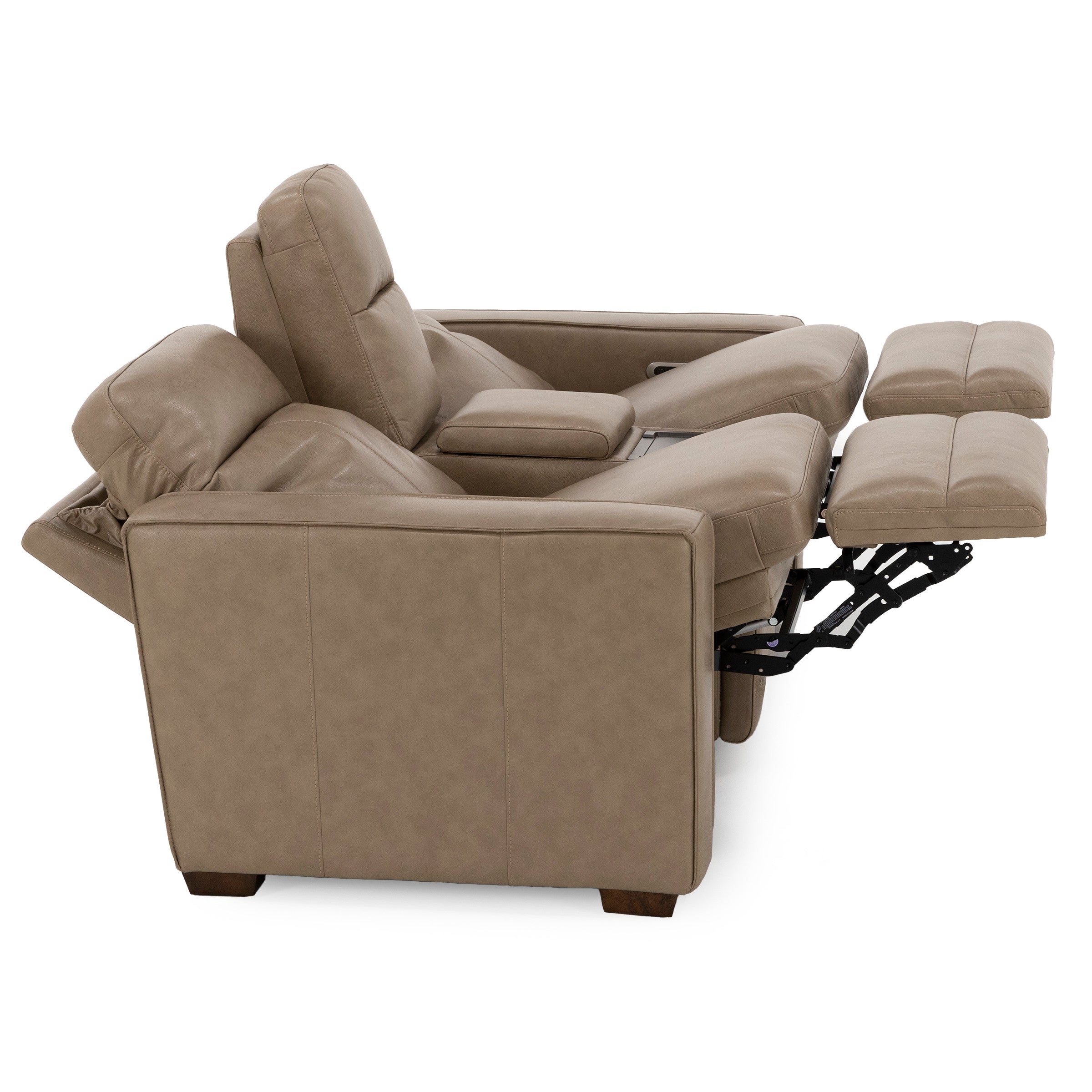 Flexsteel Dutchess Leather Fully Loaded Console Reclining Loveseat