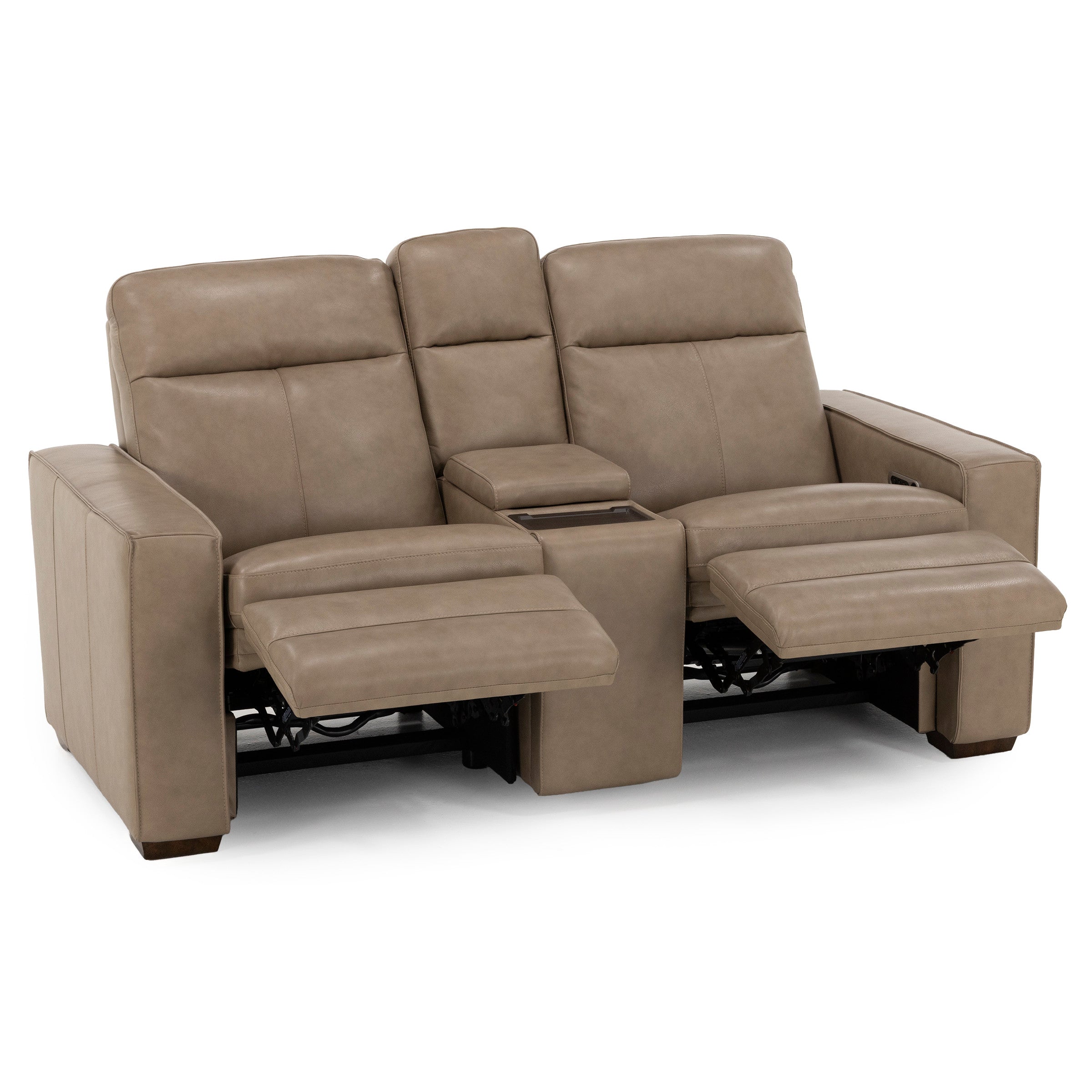 Flexsteel Dutchess Leather Fully Loaded Console Reclining Loveseat