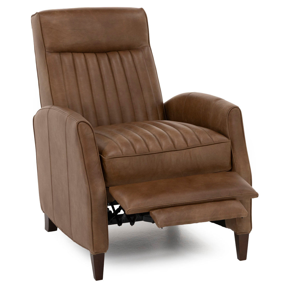 Damon Leather Push Back High Leg Recliner