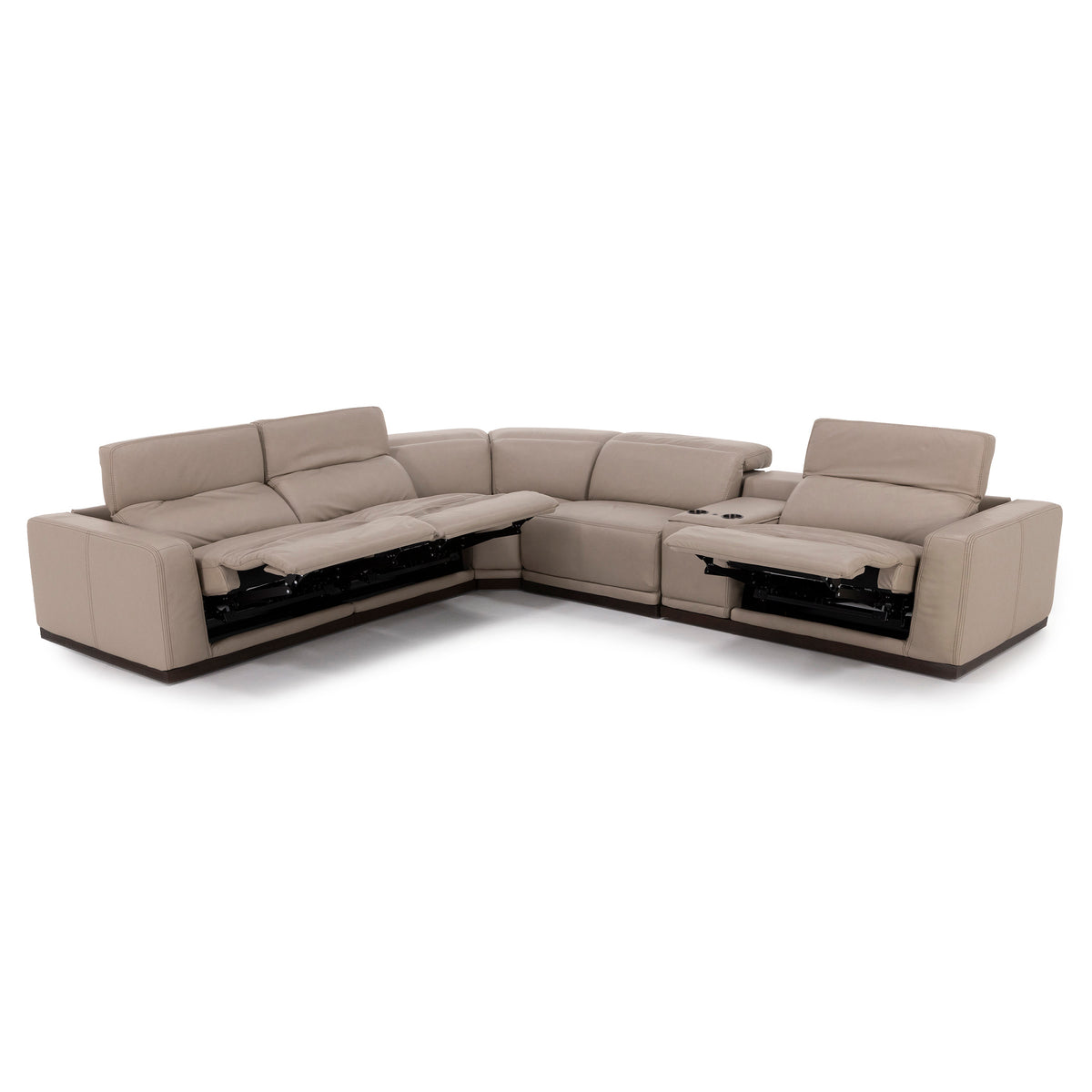 Dexter 6-Pc. Leather Power Headrest Reclining Modular