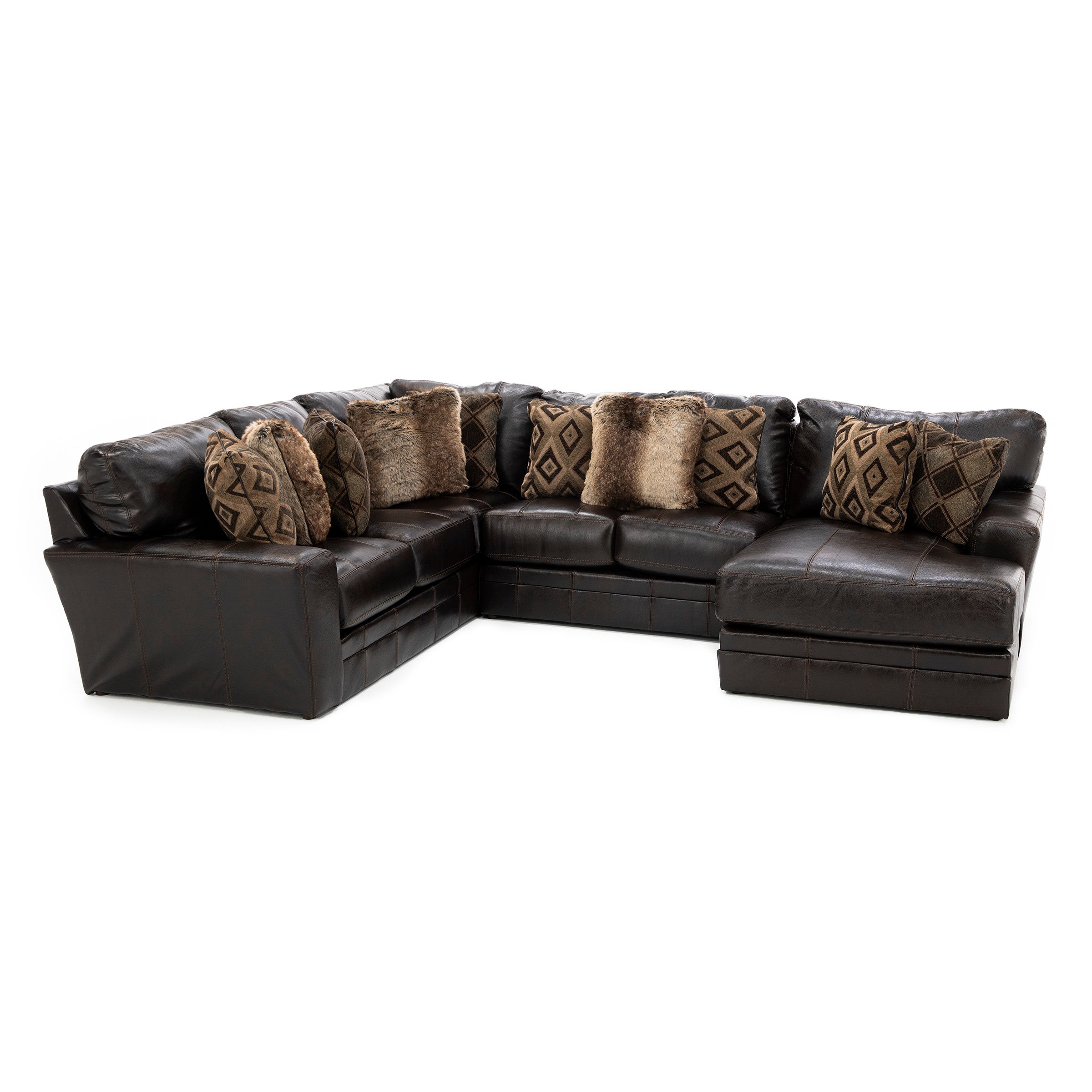 Camden 3-Pc. Leather Sectional with Chaise