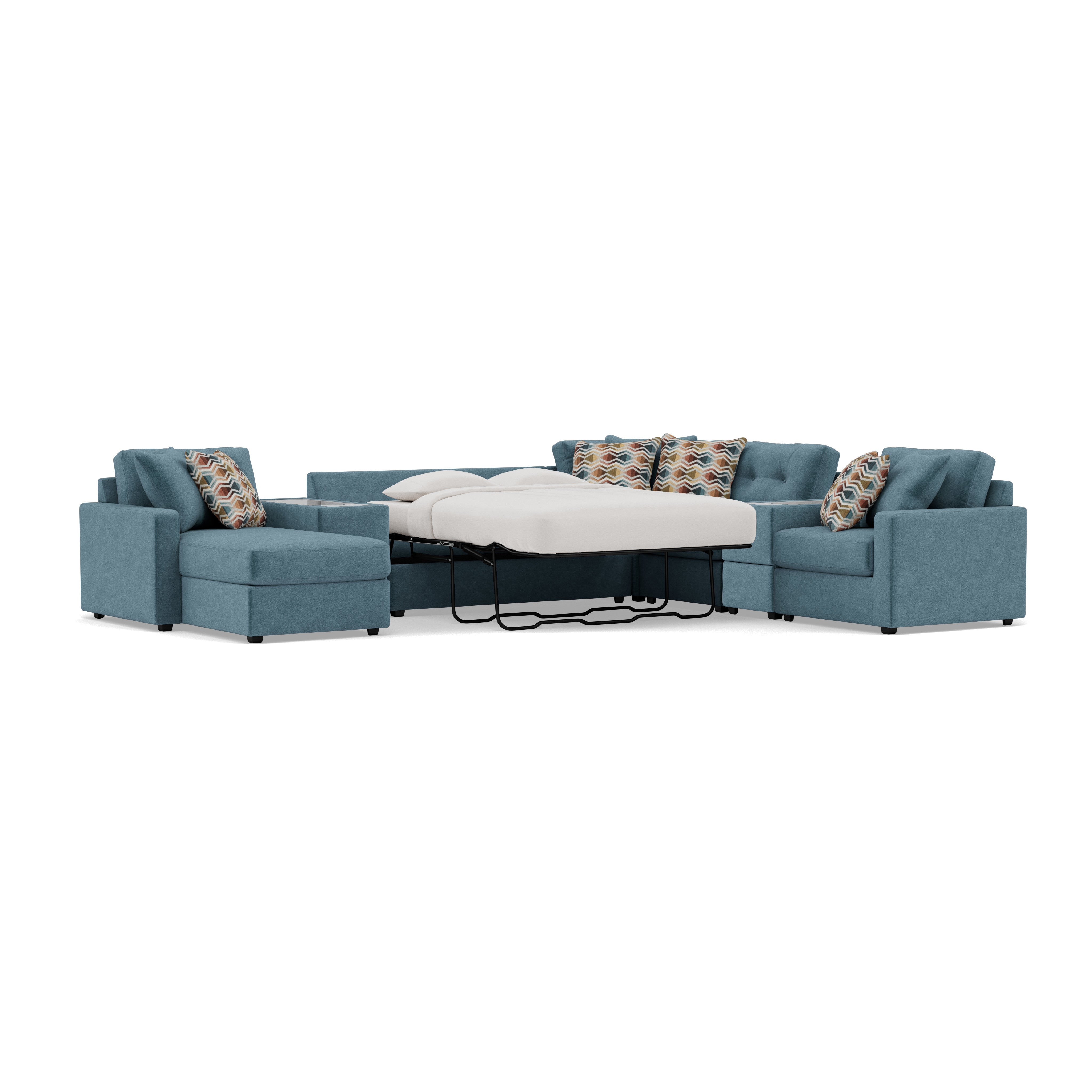 Drew & Jonathan Home Modular One 9-Pc. Wall Saver Power Reclining Sectional With Memory Foam Sleeper