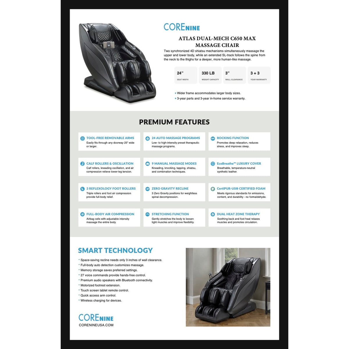 Dual-Mech C650 Max Massage Chair