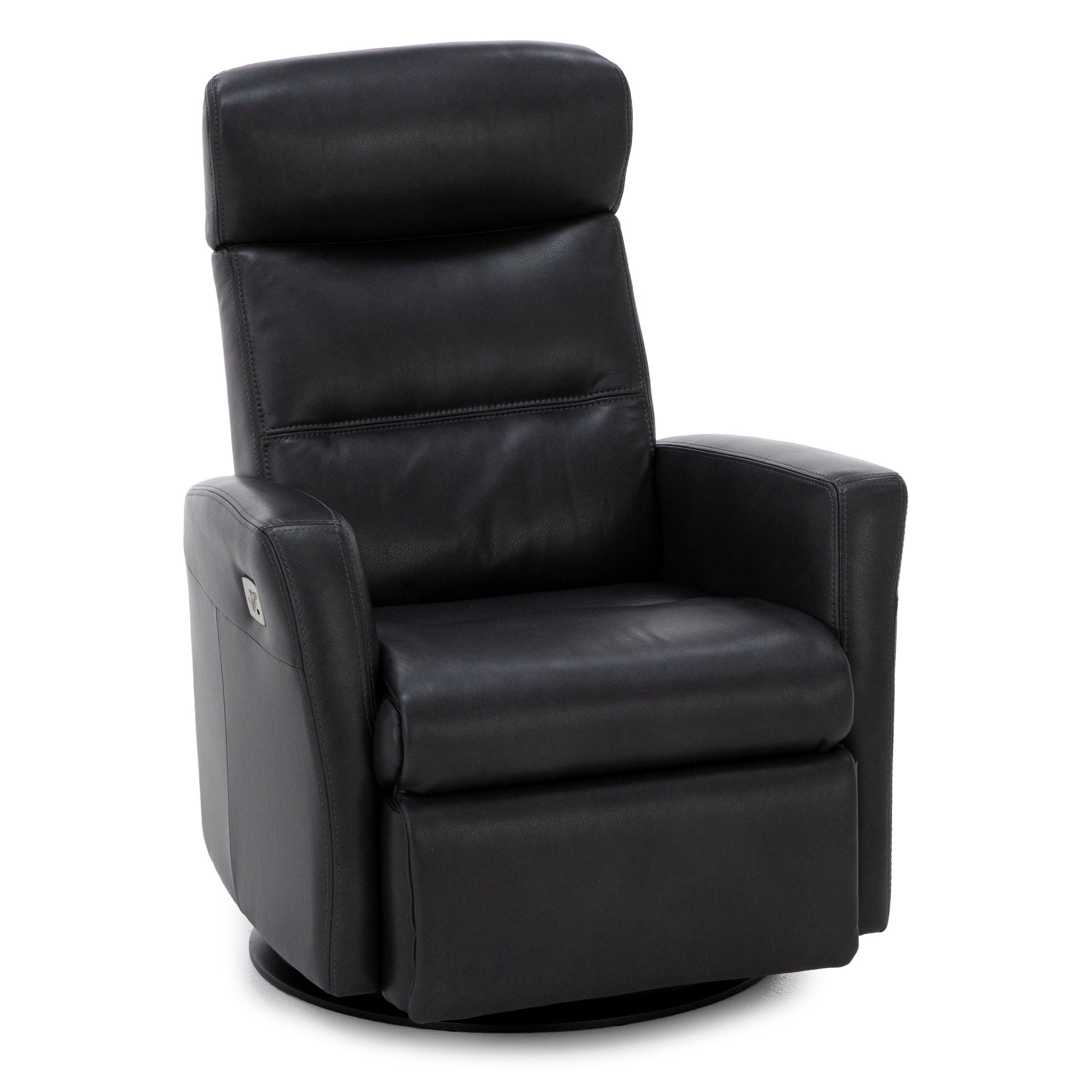 Denver Leather Medium Power Swivel Glider Recliner