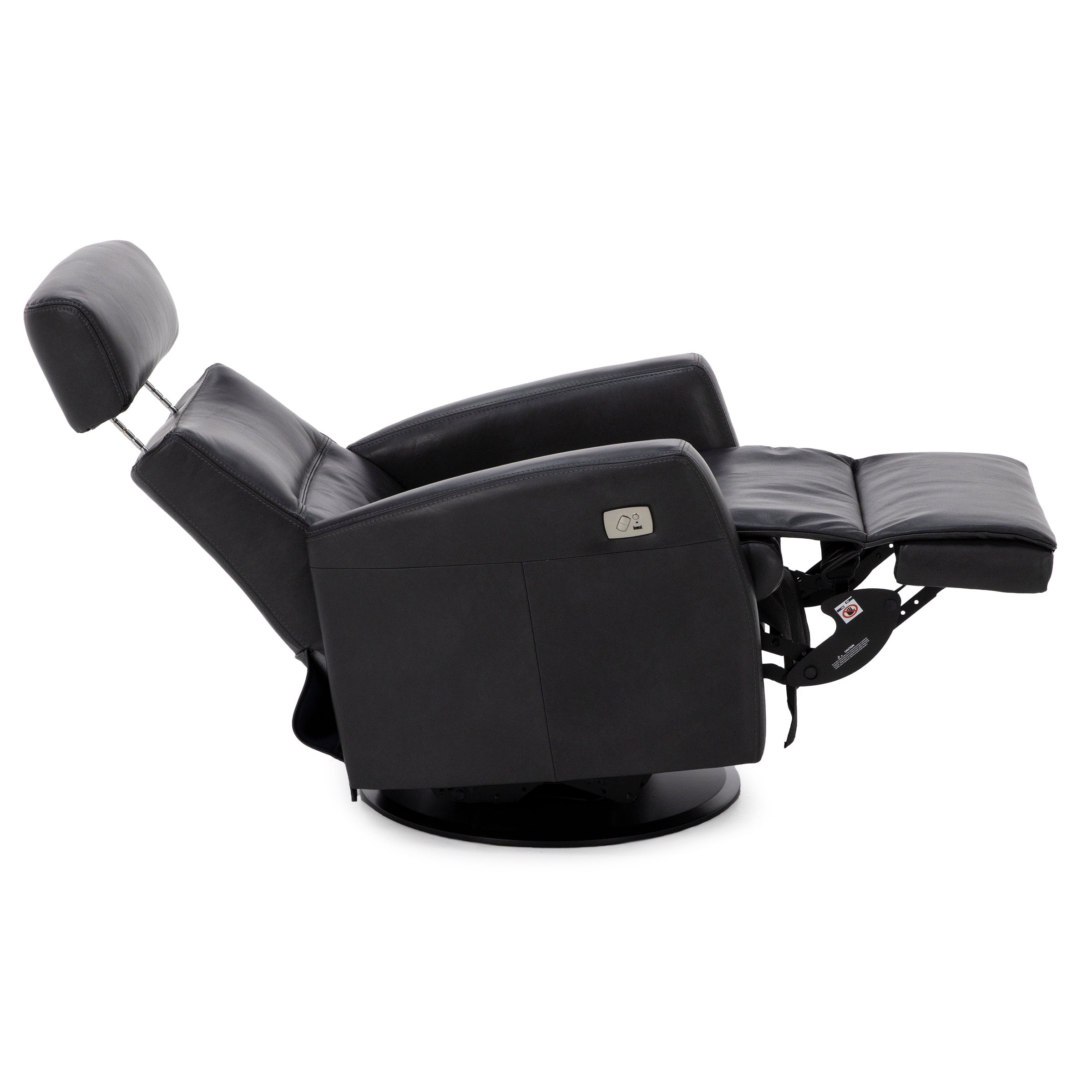 Denver Leather Medium Power Swivel Glider Recliner