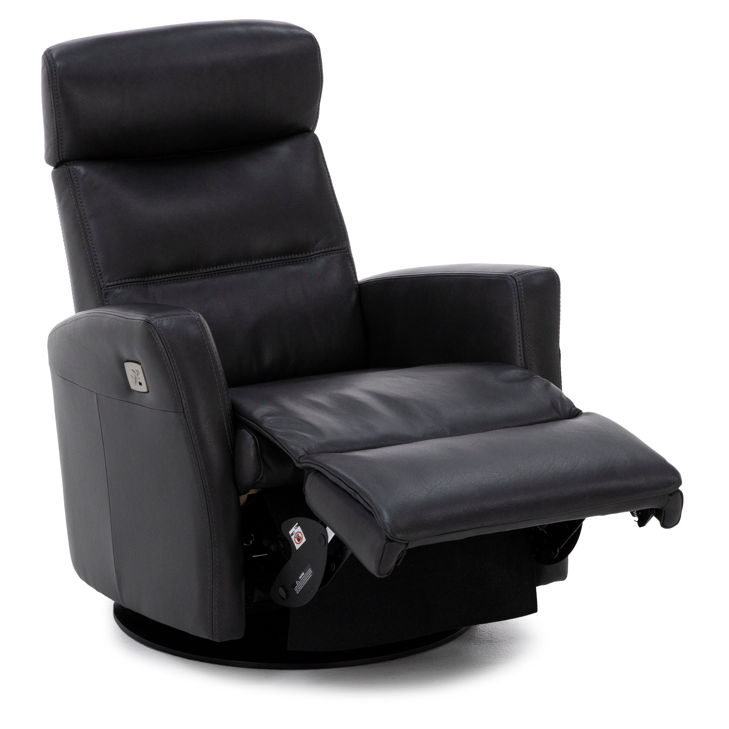 Denver Leather Medium Power Swivel Glider Recliner