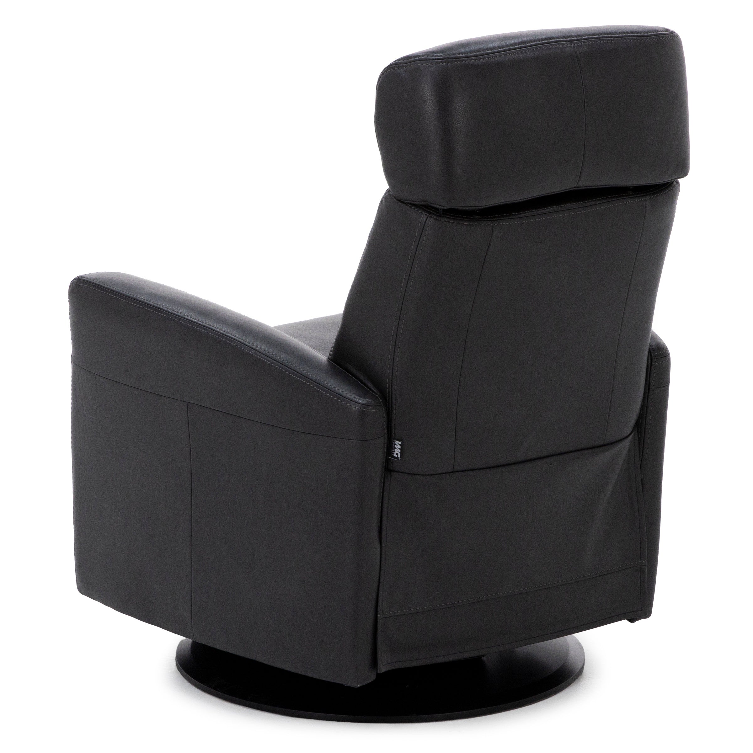 Denver Leather Medium Power Swivel Glider Recliner