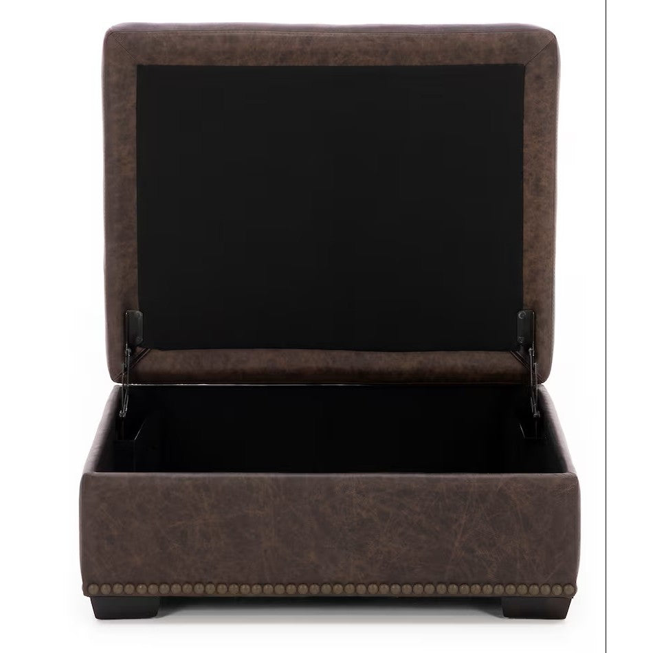 Milo Leather Storage Cocktail Ottoman
