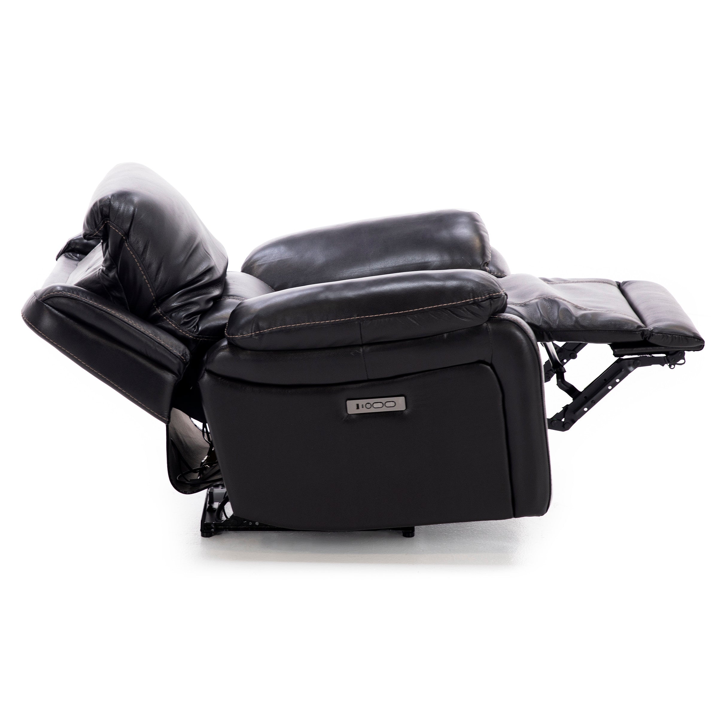 Laredo 4 Leather Power Headrest Power Recliner in Blackberry for