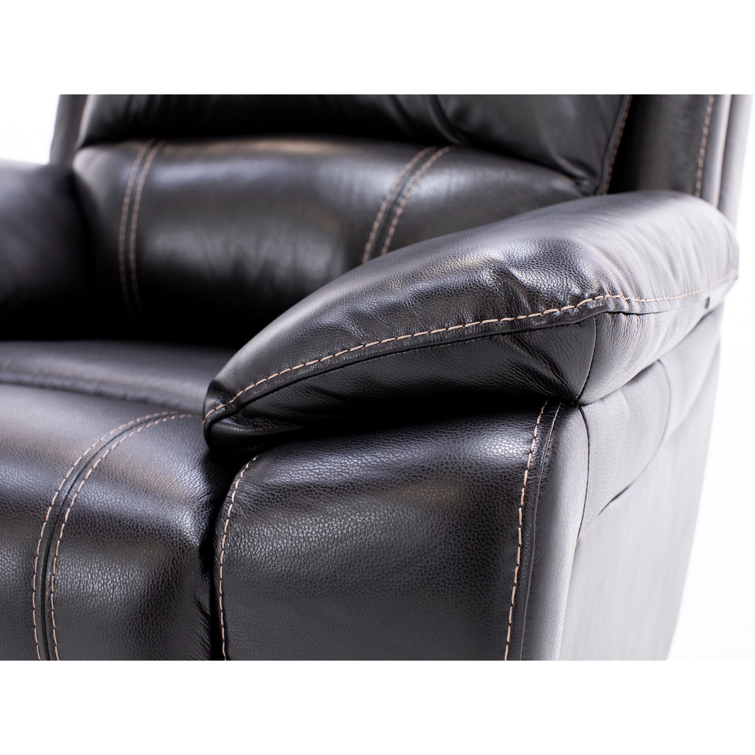 Laredo 4 Leather Power Headrest Power Recliner in Blackberry